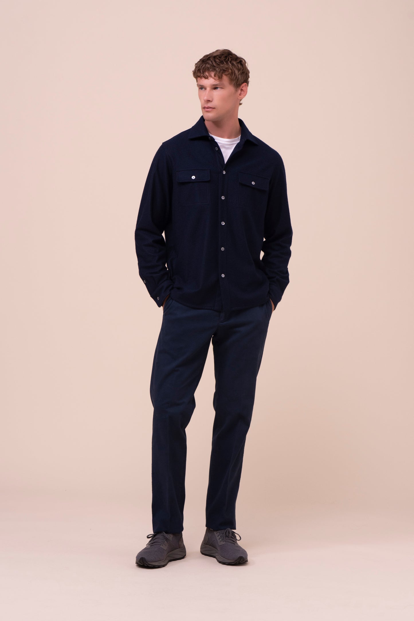Niky overshirt in cashmere flanel - .
