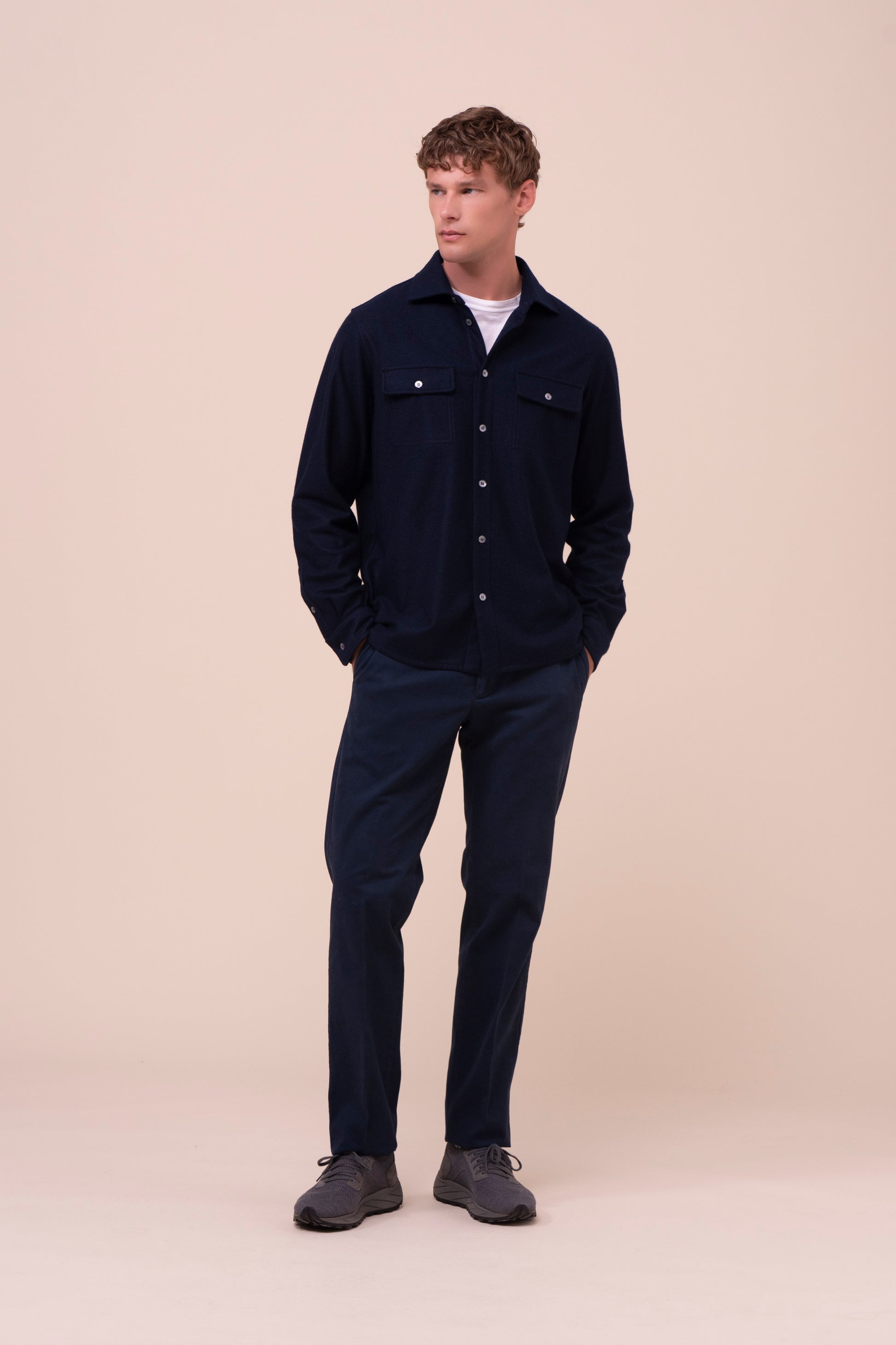 Niky overshirt in cashmere flanel - .