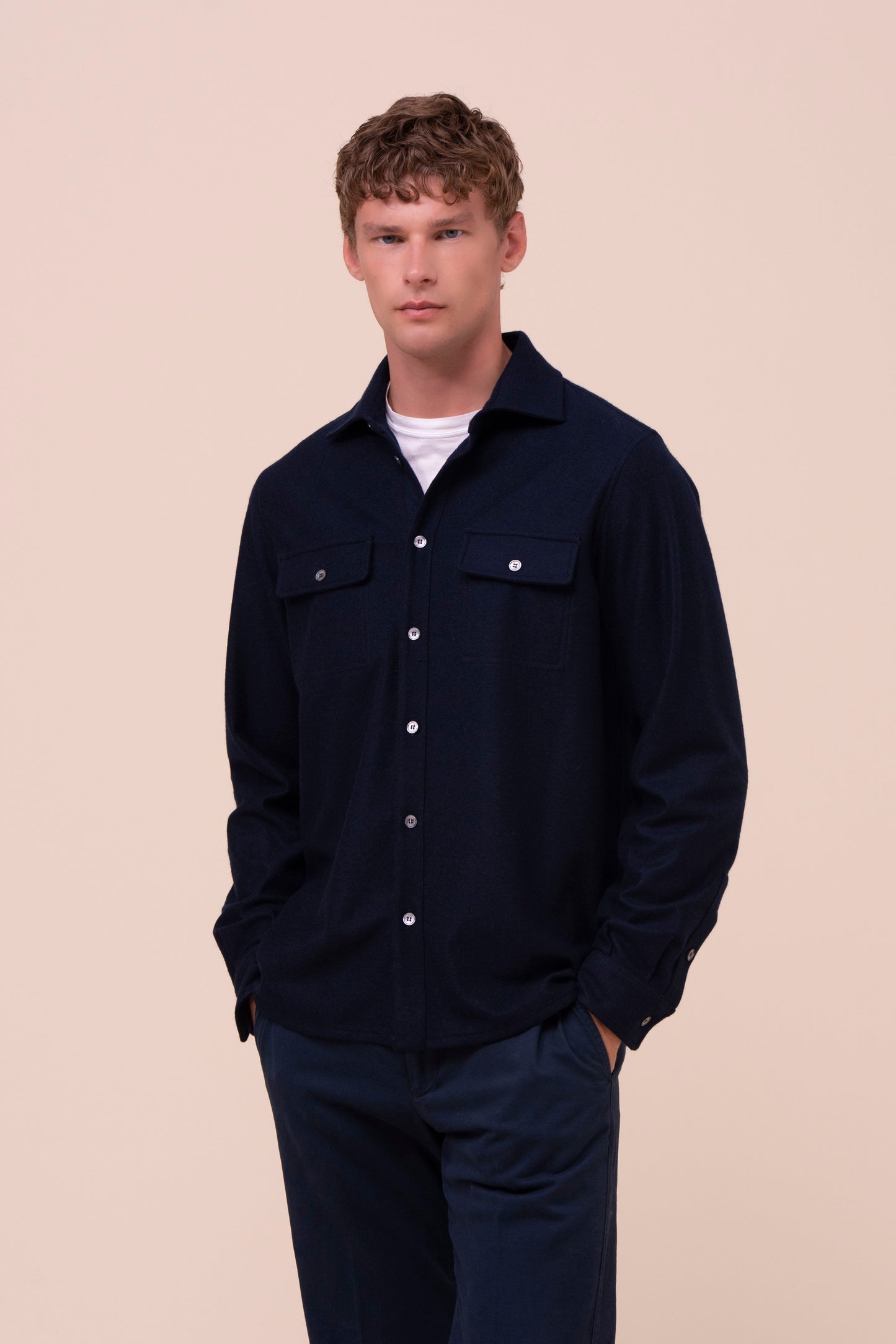 Niky overshirt in cashmere flanel - .