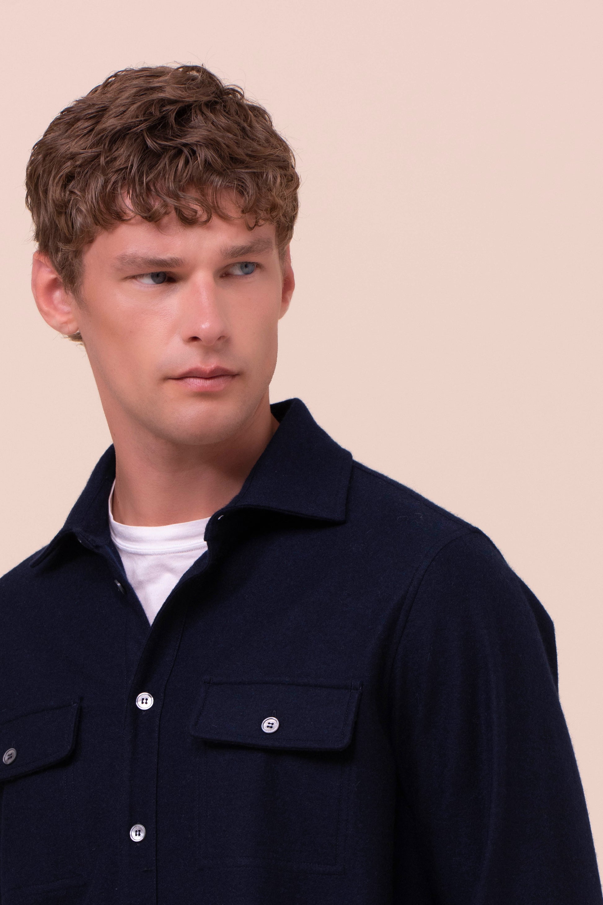 Niky overshirt in cashmere flanel - .