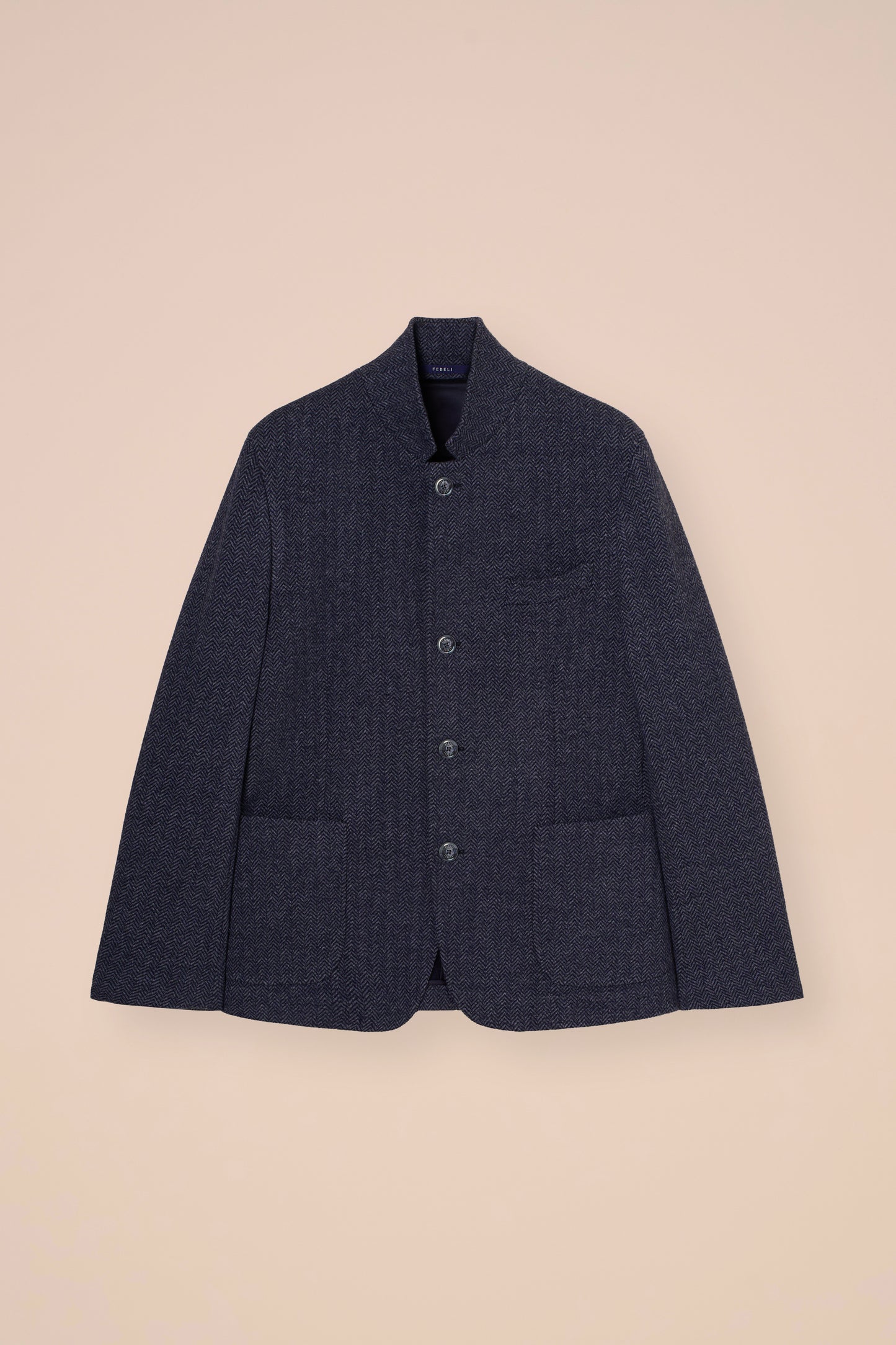 Damon Cashmere Flanel Jacquard Blazer - MIDNIGHTBLUE