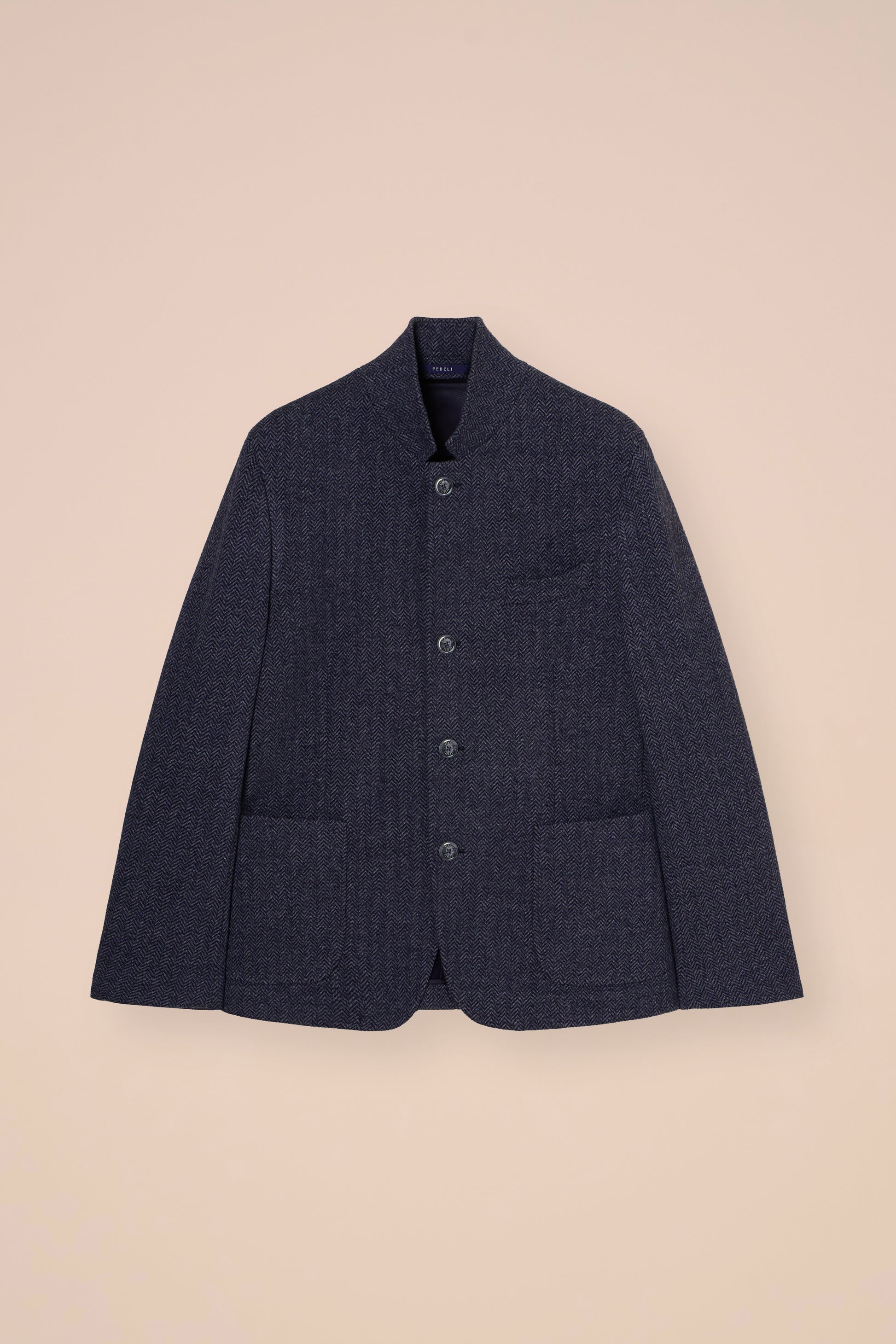 Damon Cashmere Flanel Jacquard Blazer - MIDNIGHTBLUE