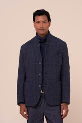 Damon Cashmere Flanel Jacquard Blazer