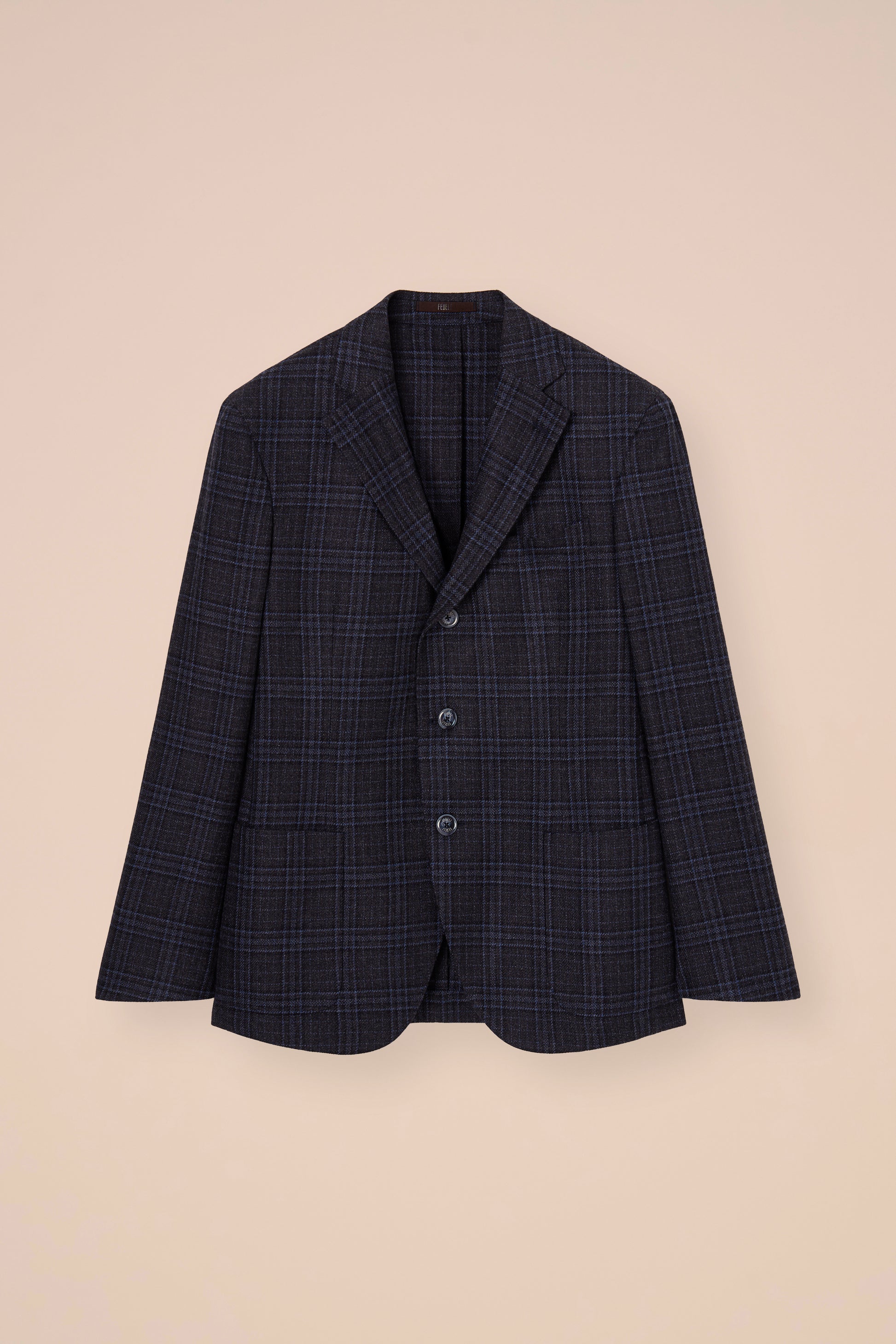 Cremona blazer monopetto in cashmere jack - MIDNIGHTBLUEMELANGE