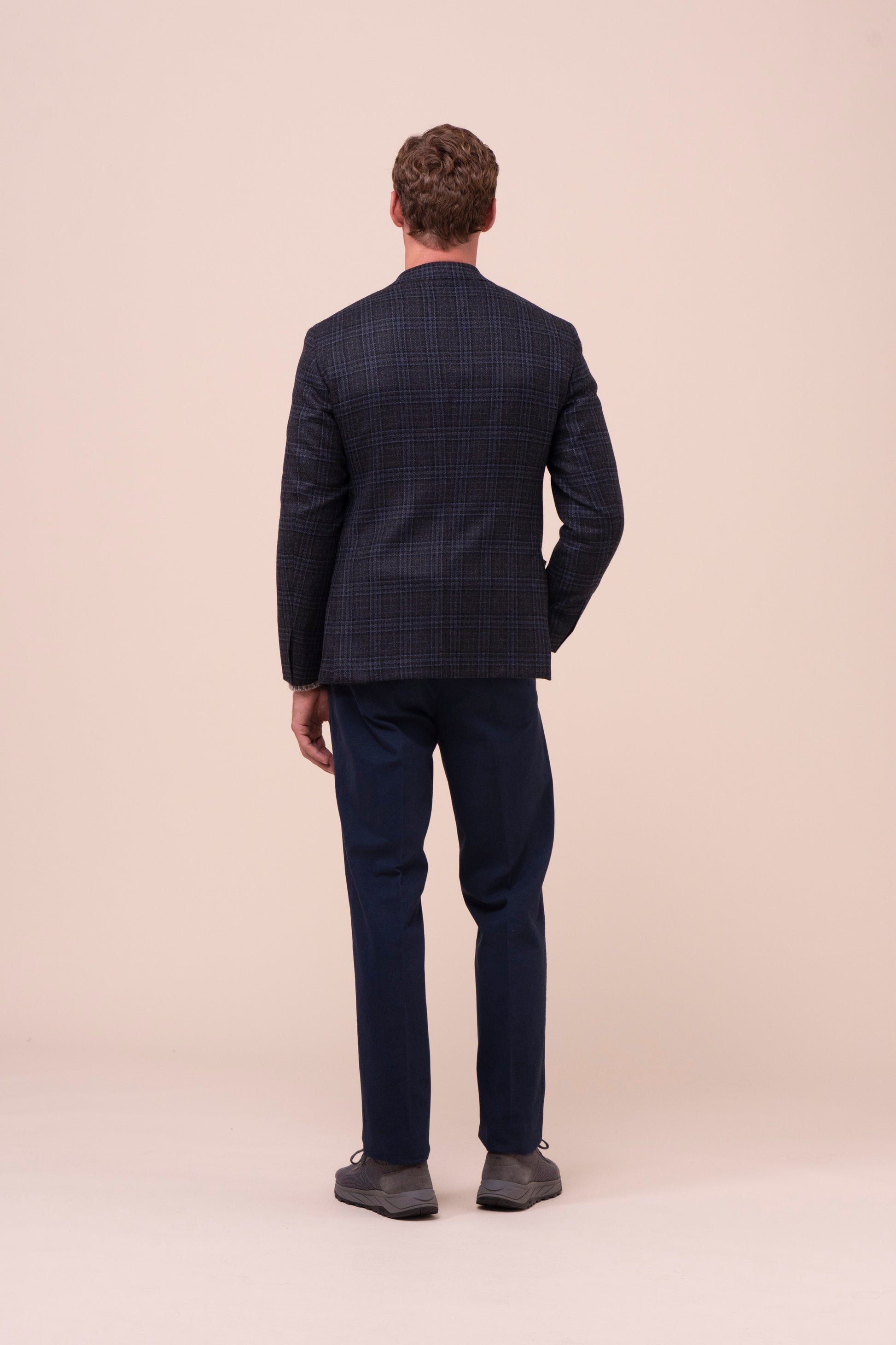Cremona blazer monopetto in cashmere jack - MIDNIGHTBLUEMELANGE