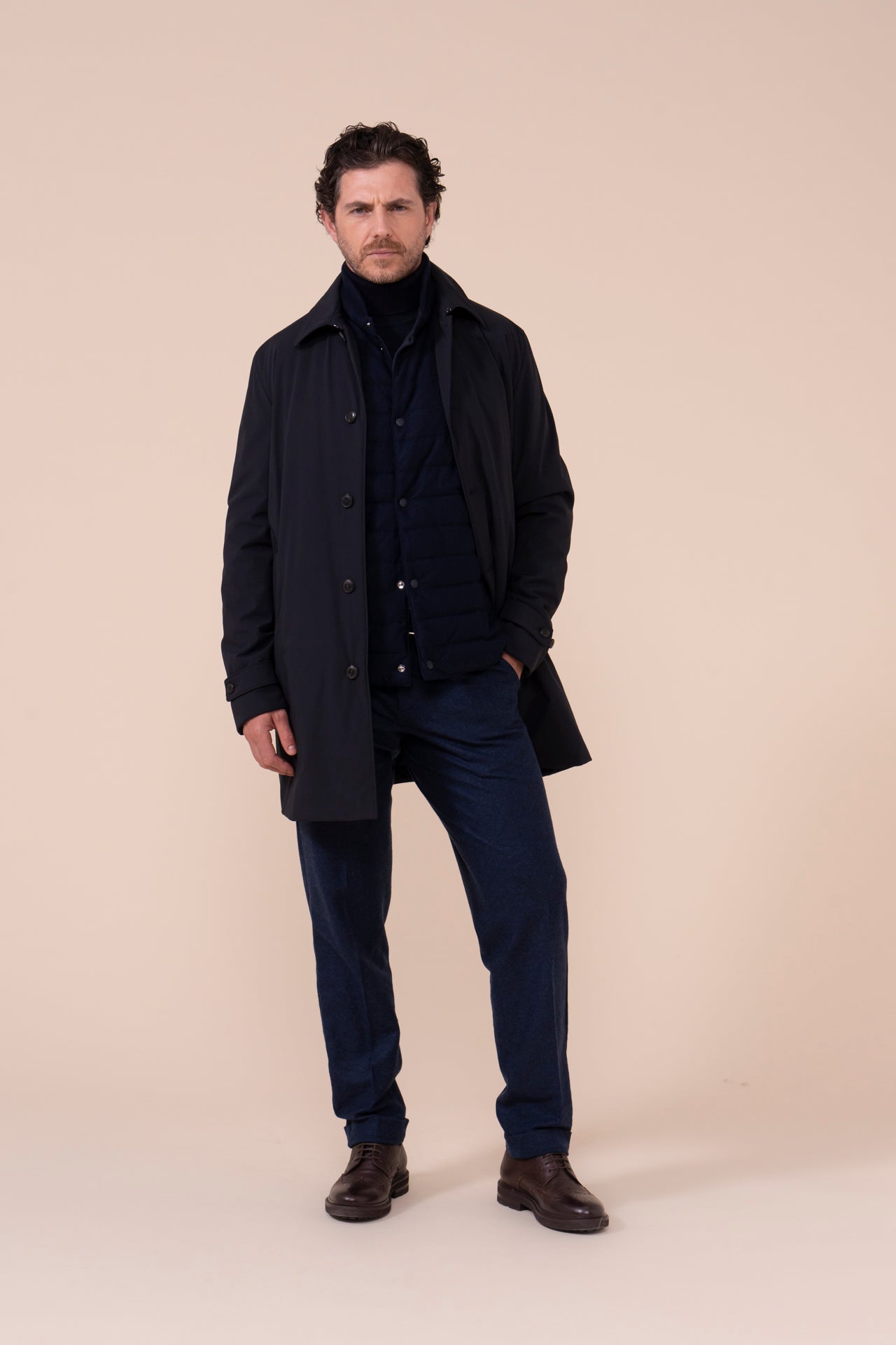 Rain Nylon Bi-Stretch Coat - MIDNIGHTBLUE