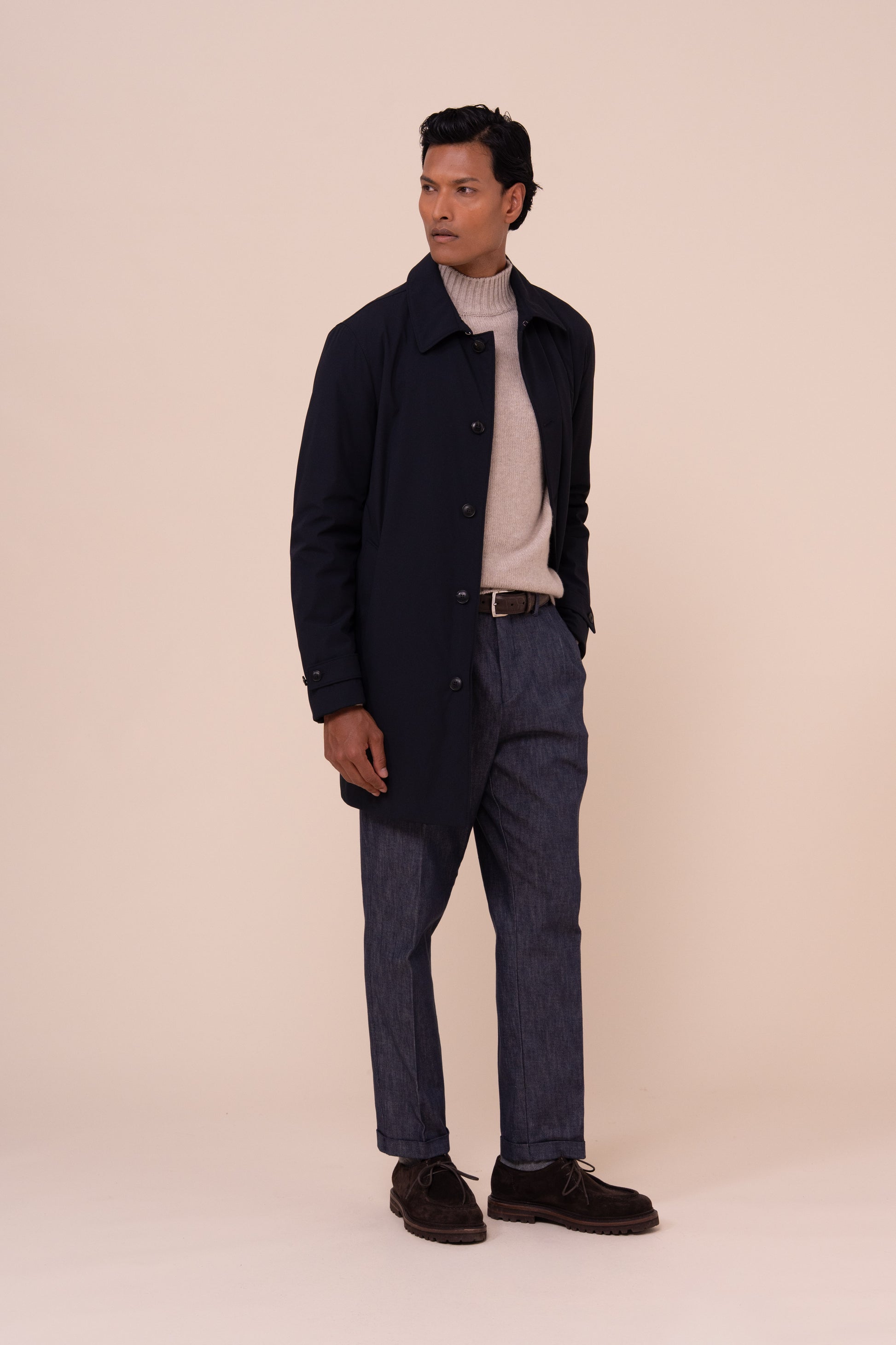 Rain impermeabile in nylon bi-stretch - MIDNIGHTBLUE