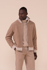 Polar bomber in cashmere velour