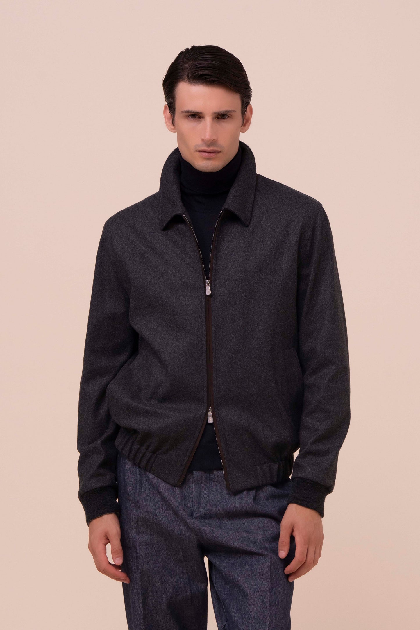 Tram giacca in cashmere stretch - ANTHRACITEMELANGE