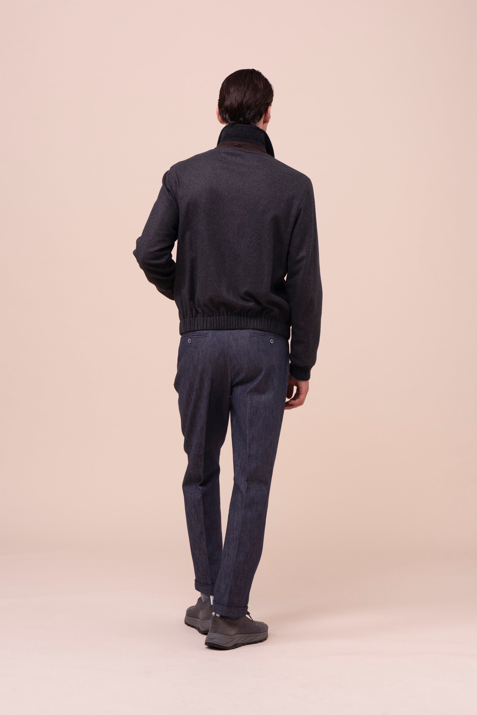 Tram giacca in cashmere stretch - ANTHRACITEMELANGE