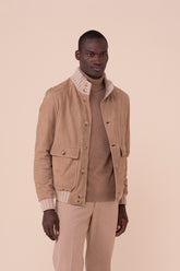 Verbier bomber in suede imbottito in cashmere