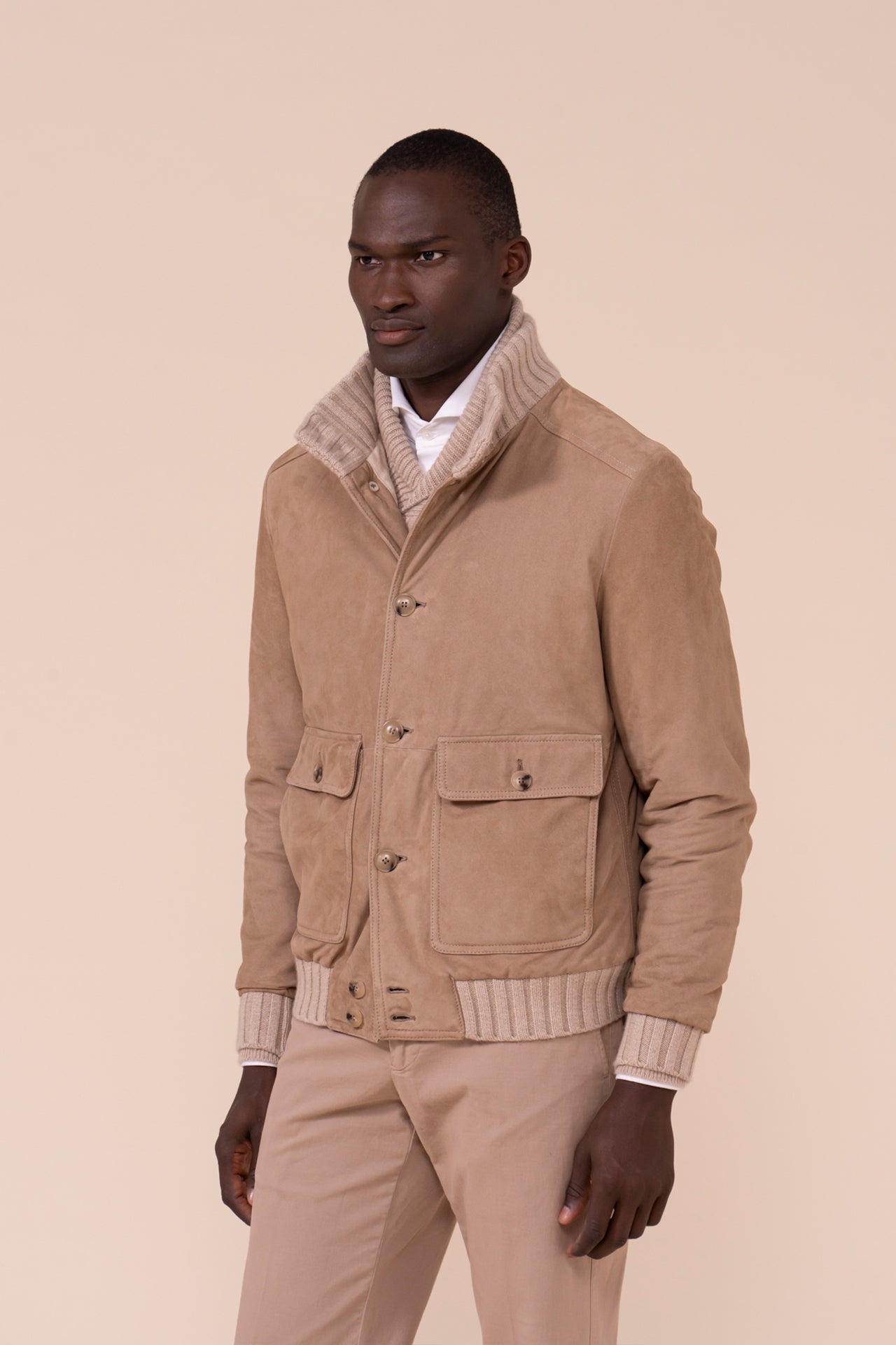 Verbier bomber in suede imbottito in cashmere  - DUNES