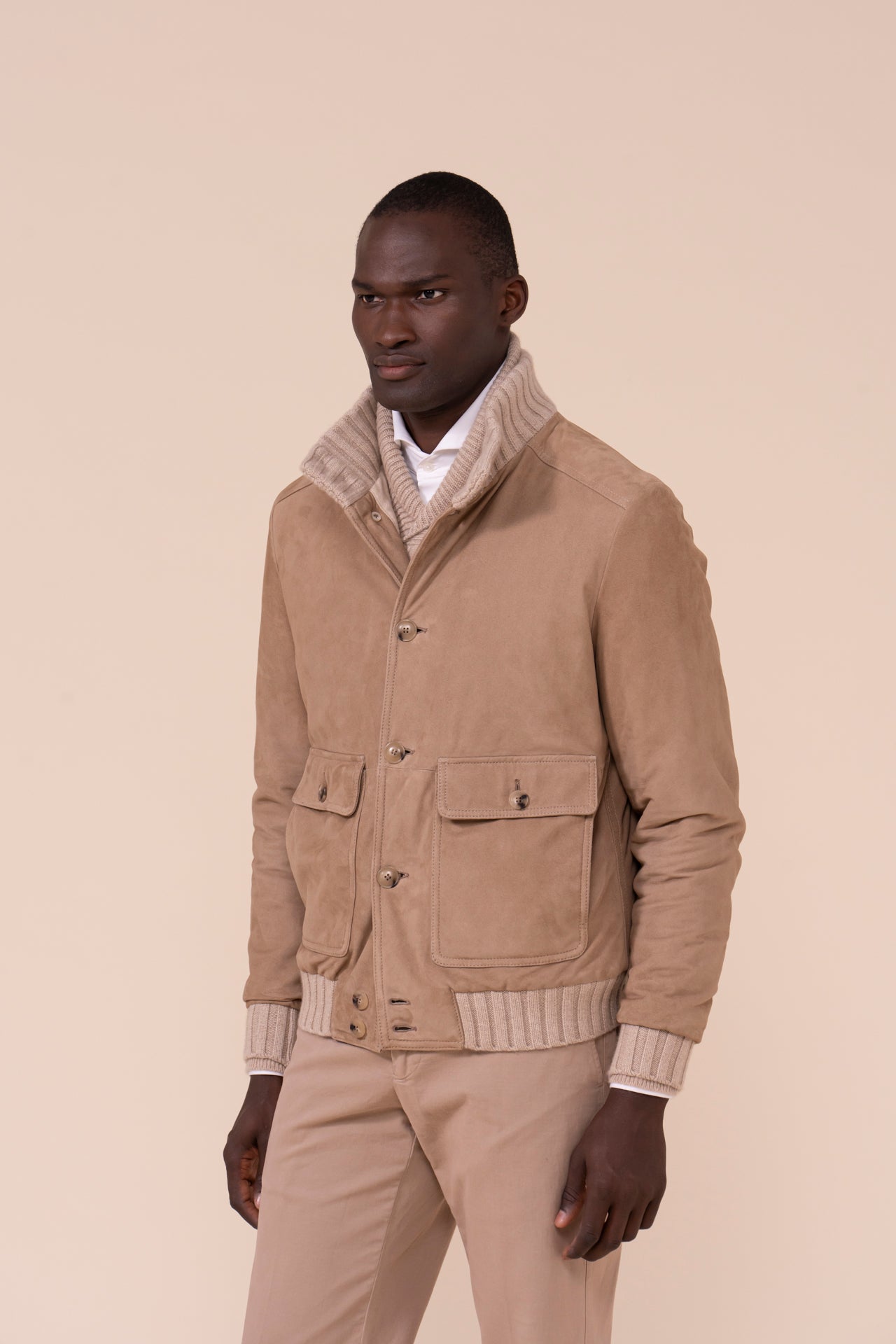 Verbier Suede Cashmere Padded Bomber - DUNES