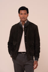 Verbier bomber in suede imbottito in cashmere