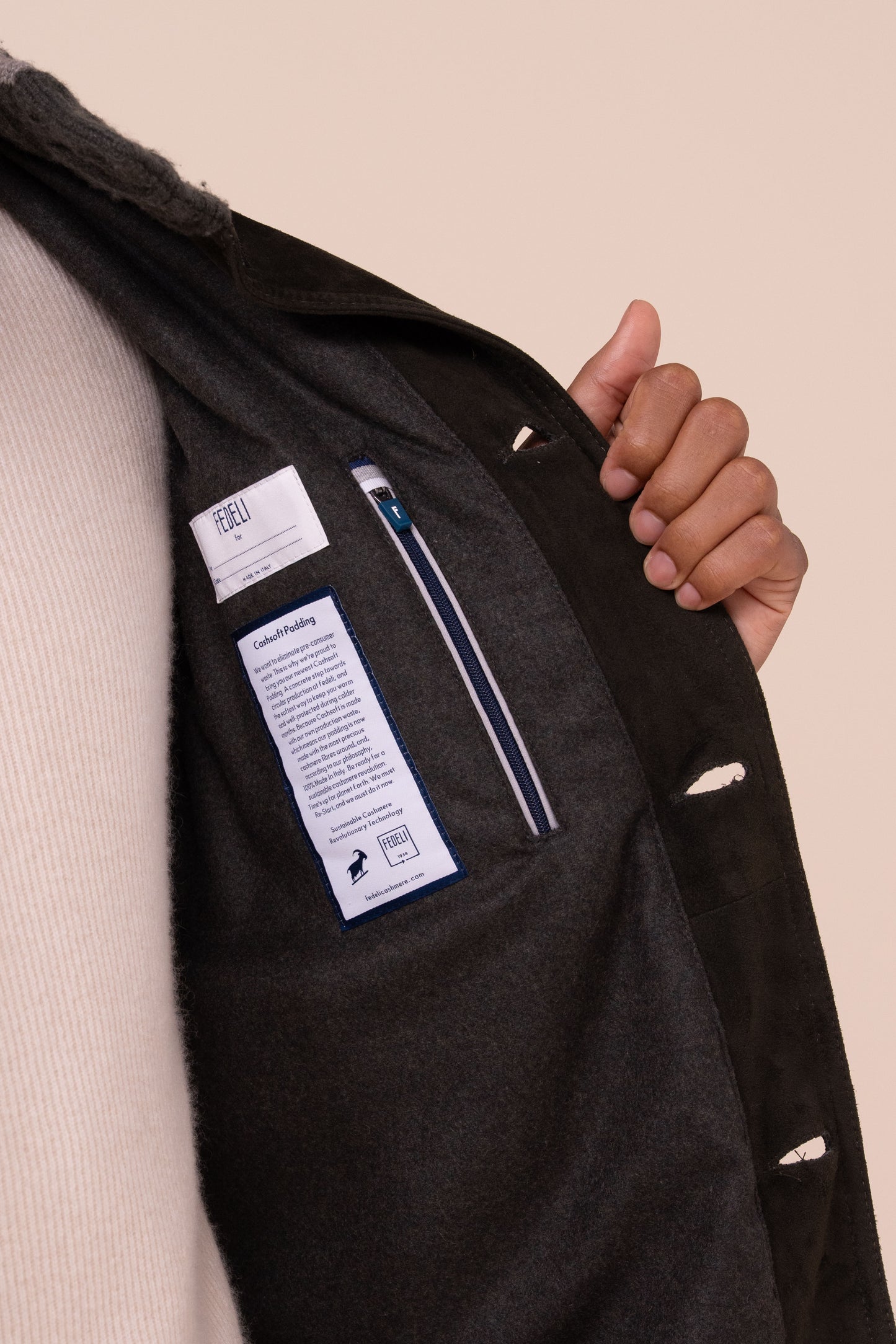 Verbier bomber in suede imbottito in cashmere  - DARKOLIVEGREEN