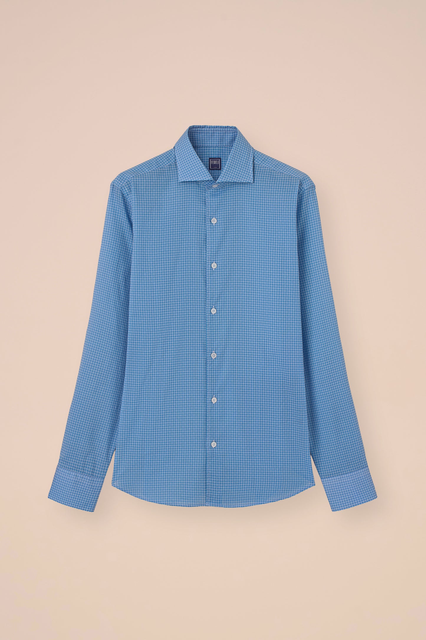 Sean camicia in voile di cotone - Fantasia fiorellini - CORNFLOWERBLUE