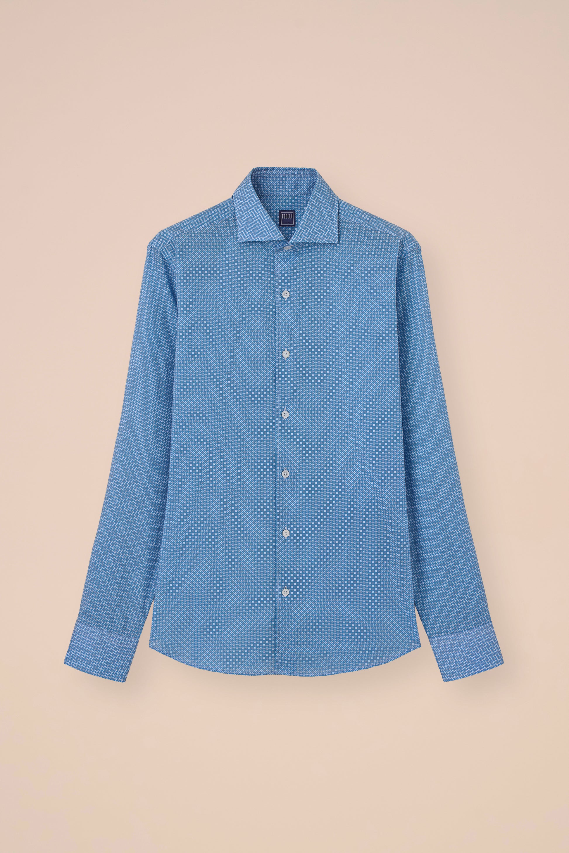 Sean camicia in voile di cotone - Fantasia fiorellini - CORNFLOWERBLUE