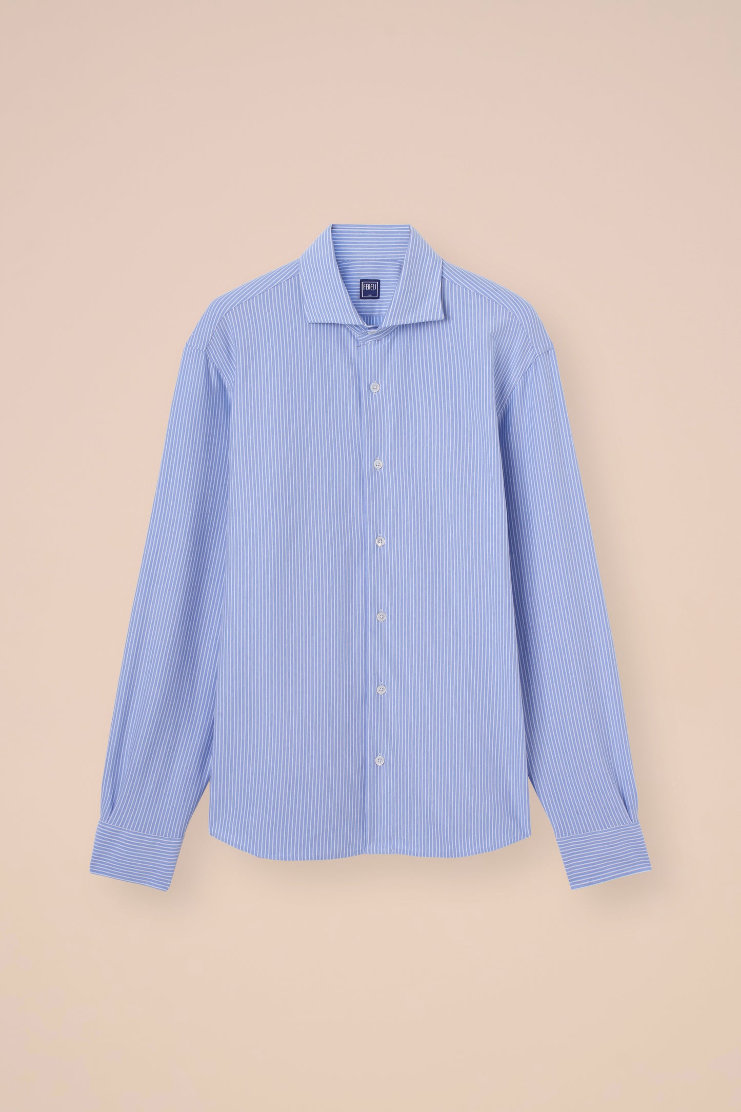 Giorgio camicia a righe in jersey tecnico - SKYBLUE-LINE1