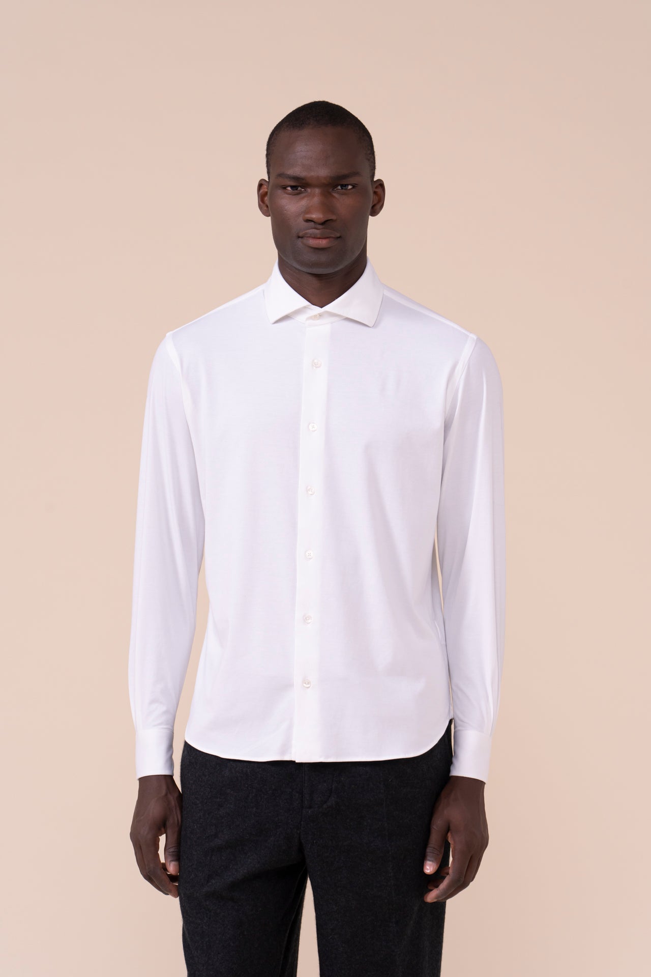 Giorgio Tecno Jersey Slim-fit Shirt - WHITE
