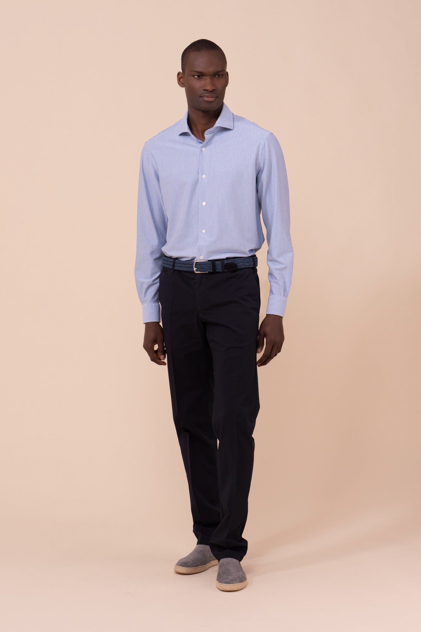 Giorgio Techno Striped Jersey Shirt - WHITE