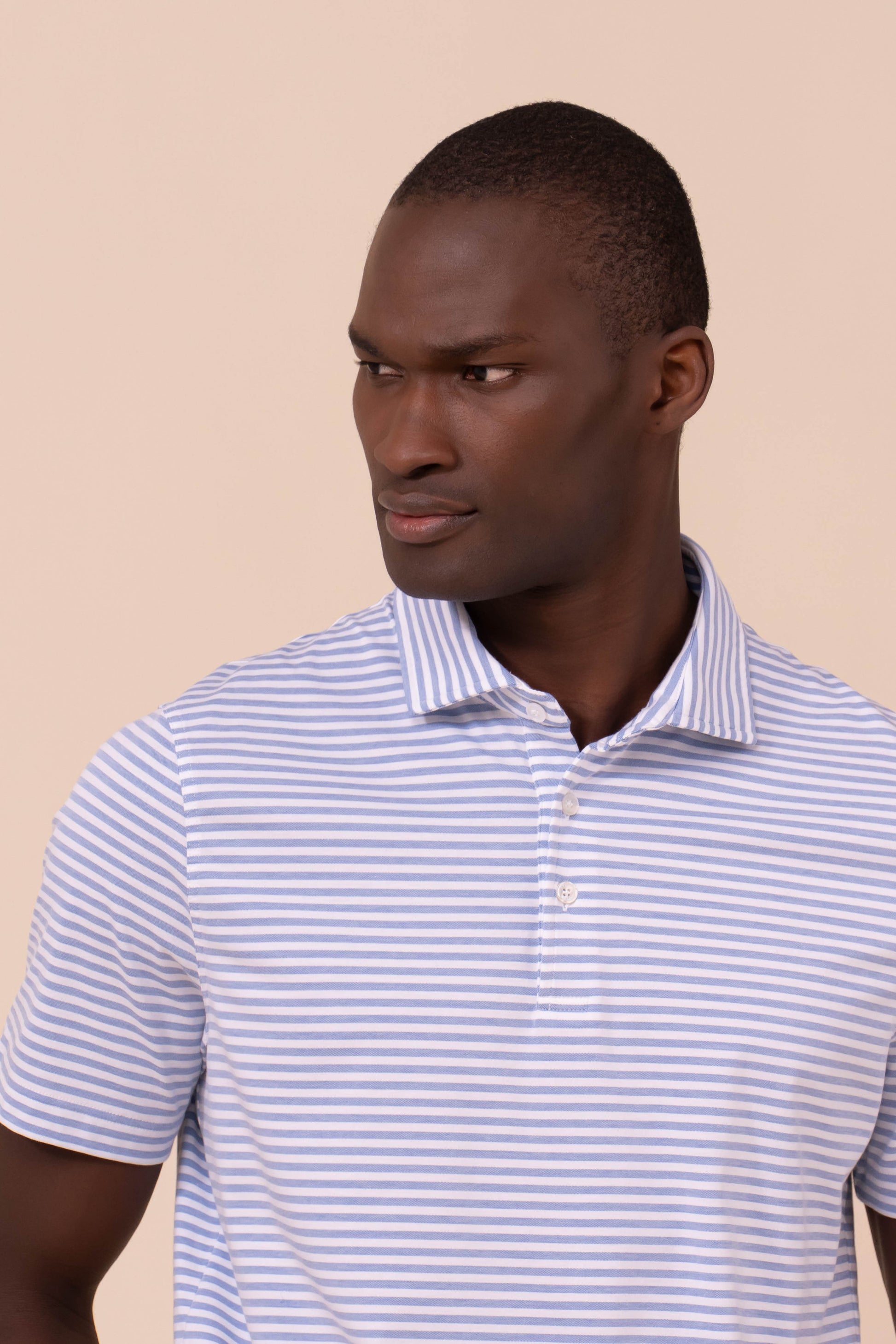Zero Techno Jersey Striped Polo - SKYBLUE-LINE4