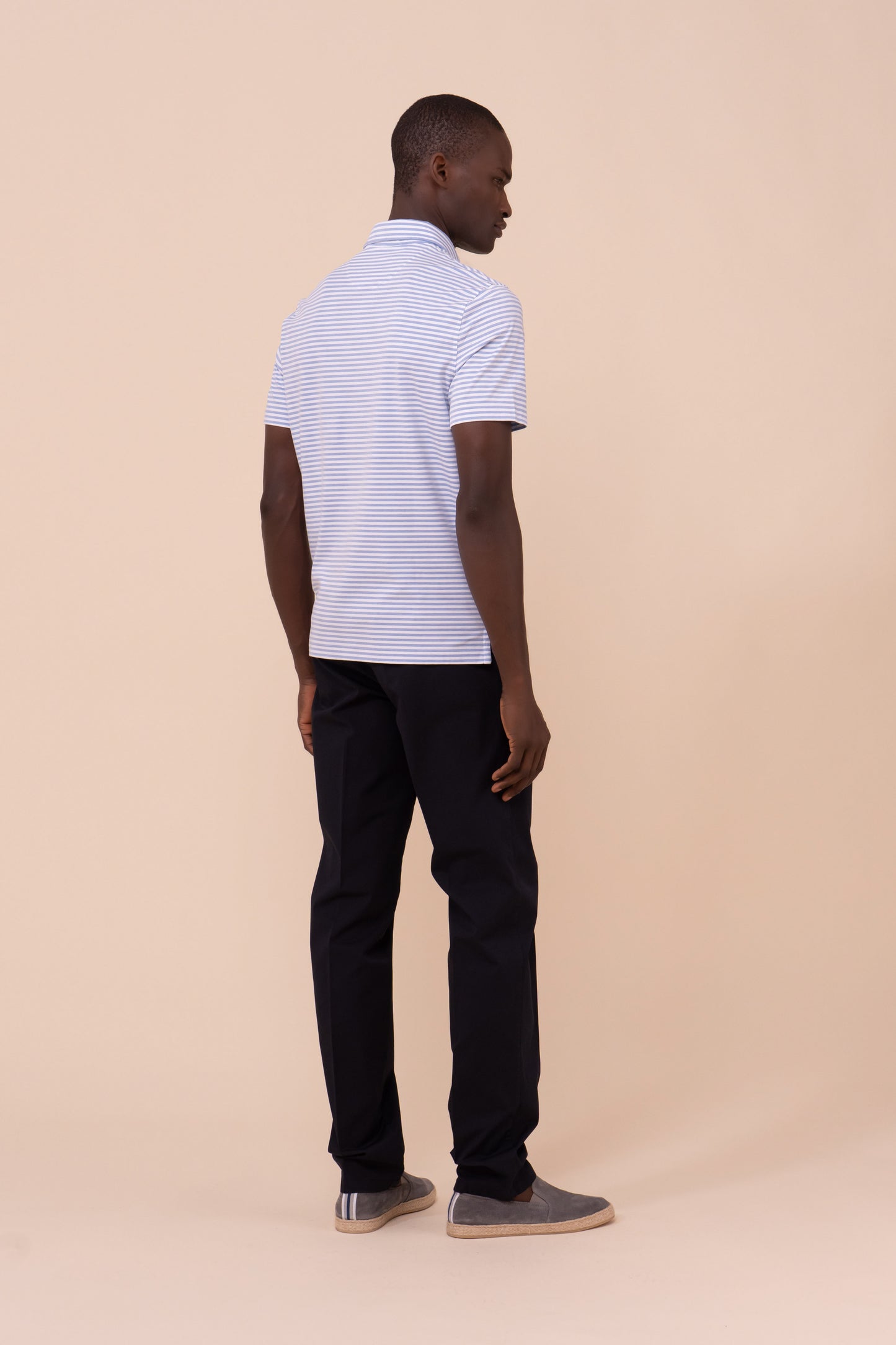 Zero Techno Jersey Striped Polo - SKYBLUE-LINE4