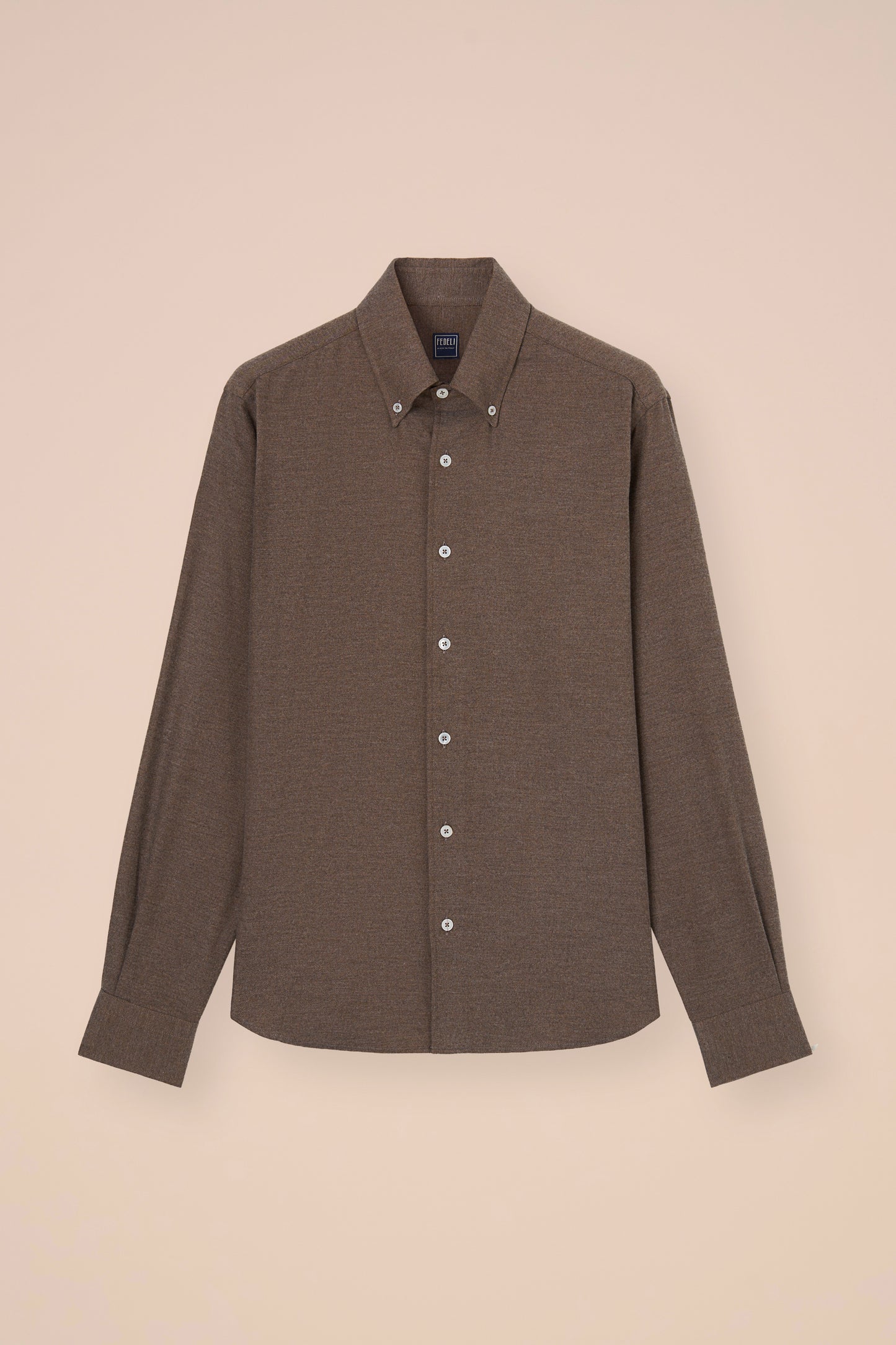 Alberto camicia in flanella di cotone - DARKGREIGE