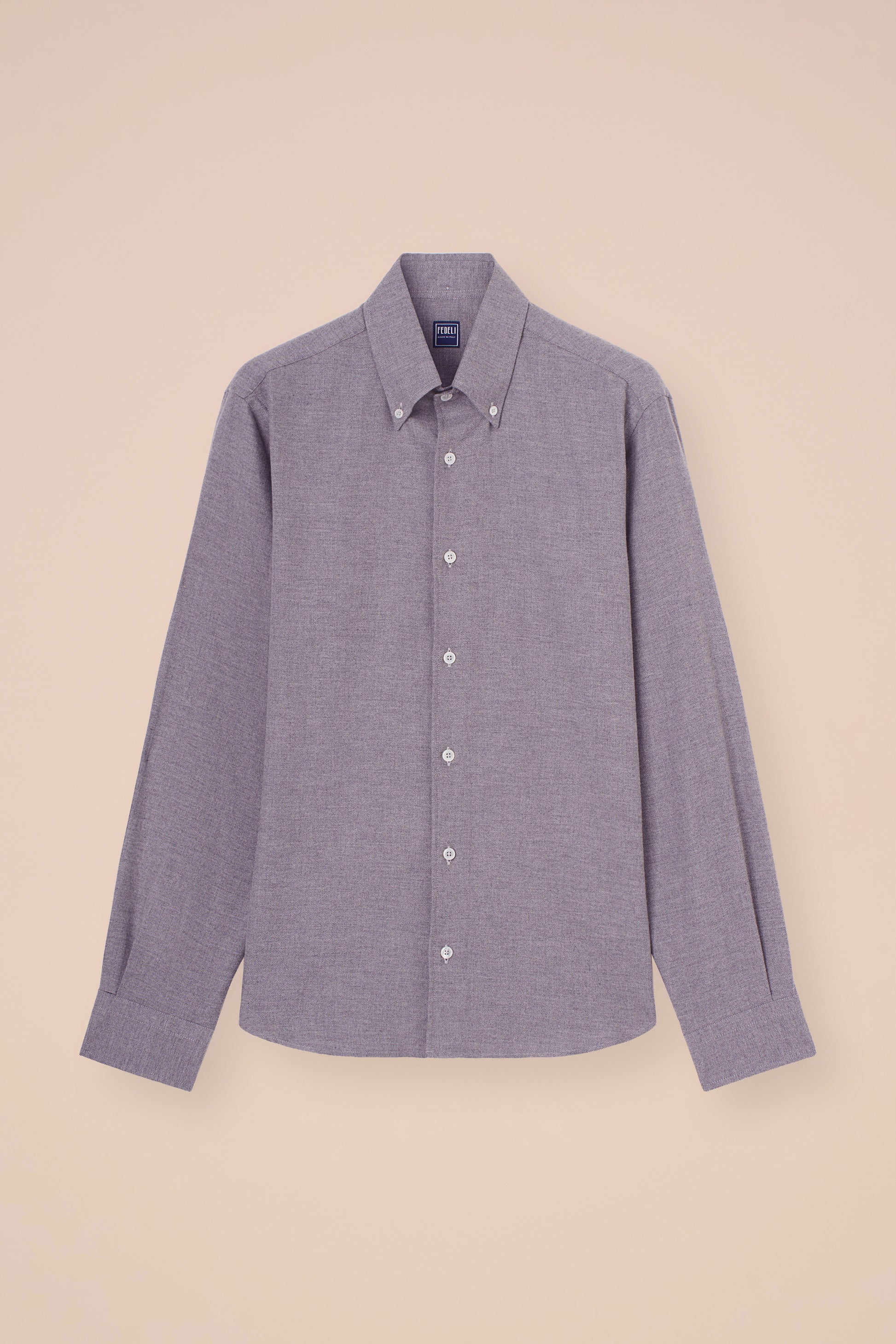 Alberto camicia in flanella di cotone - GRAY