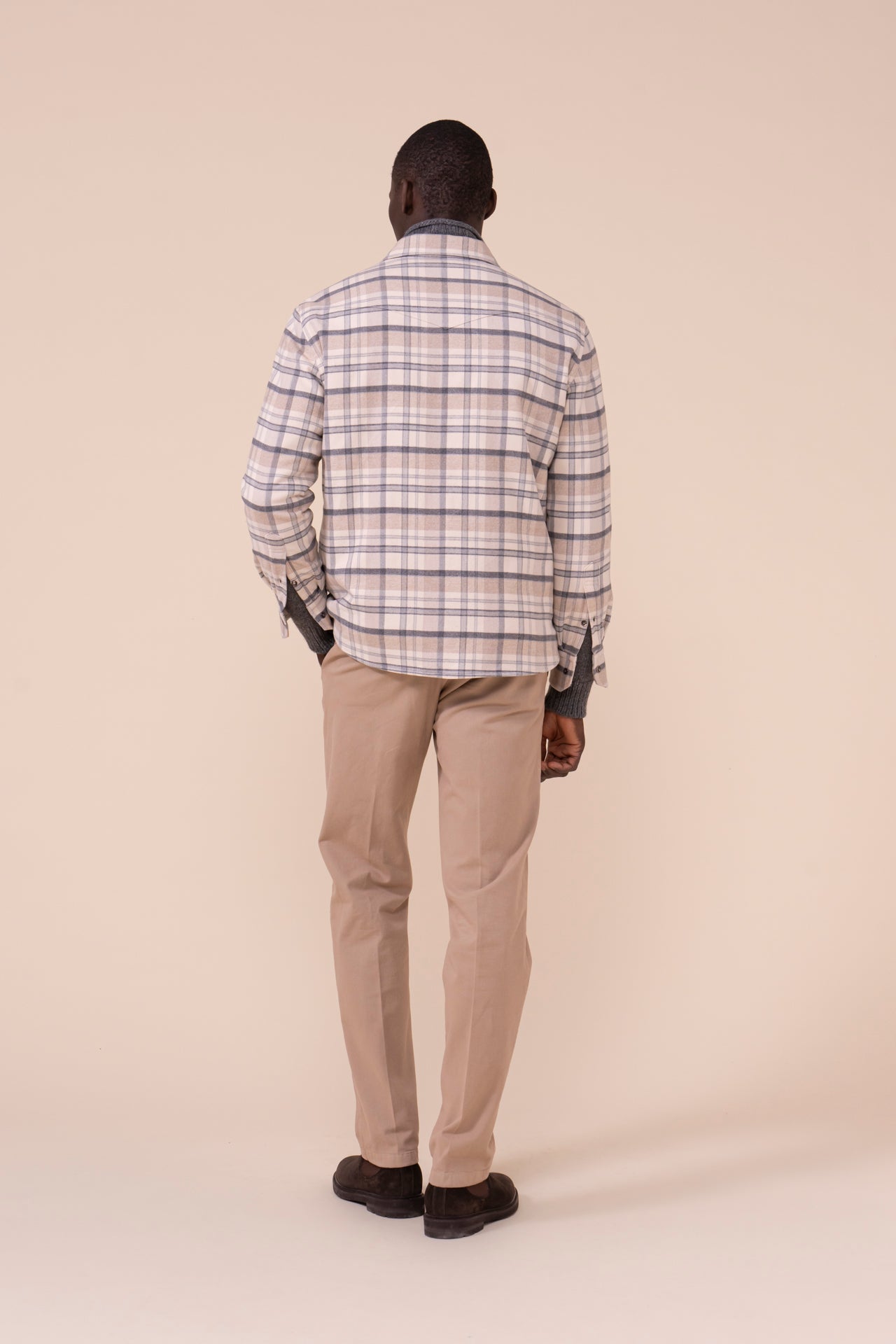 Dylan Cotton Cashmere Padded Overshirt - LIGHTGRAY