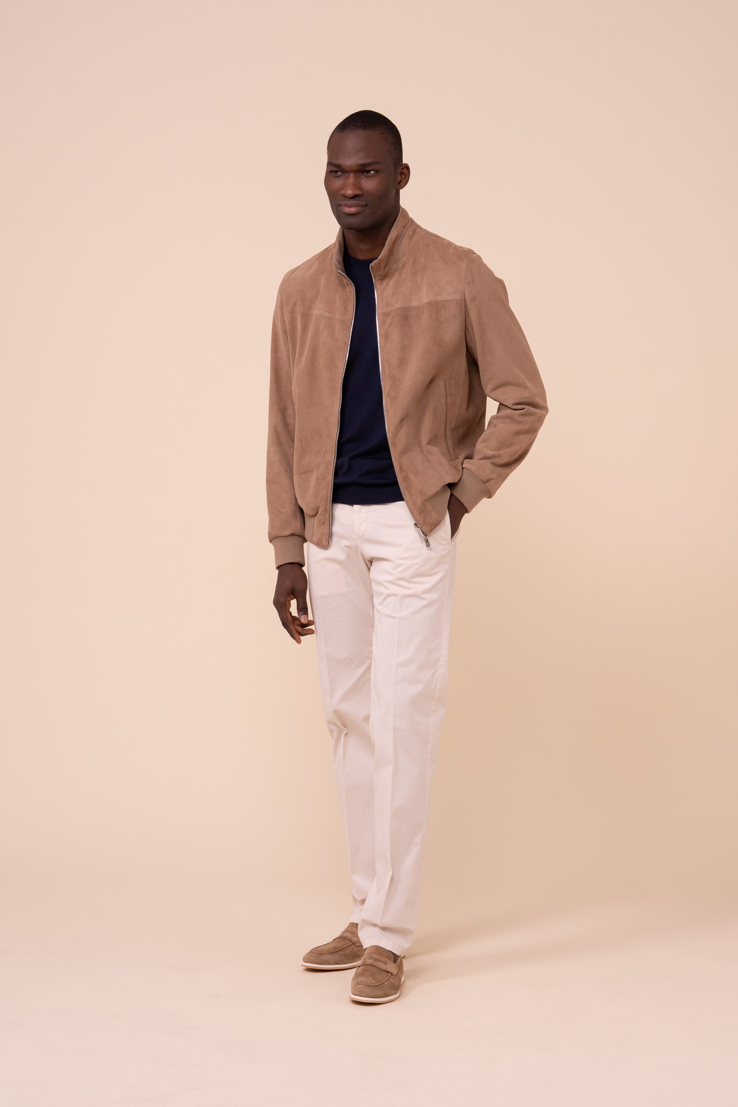 Colorado Suede and Airstop Zipped Jacket - Reversible - DUNES