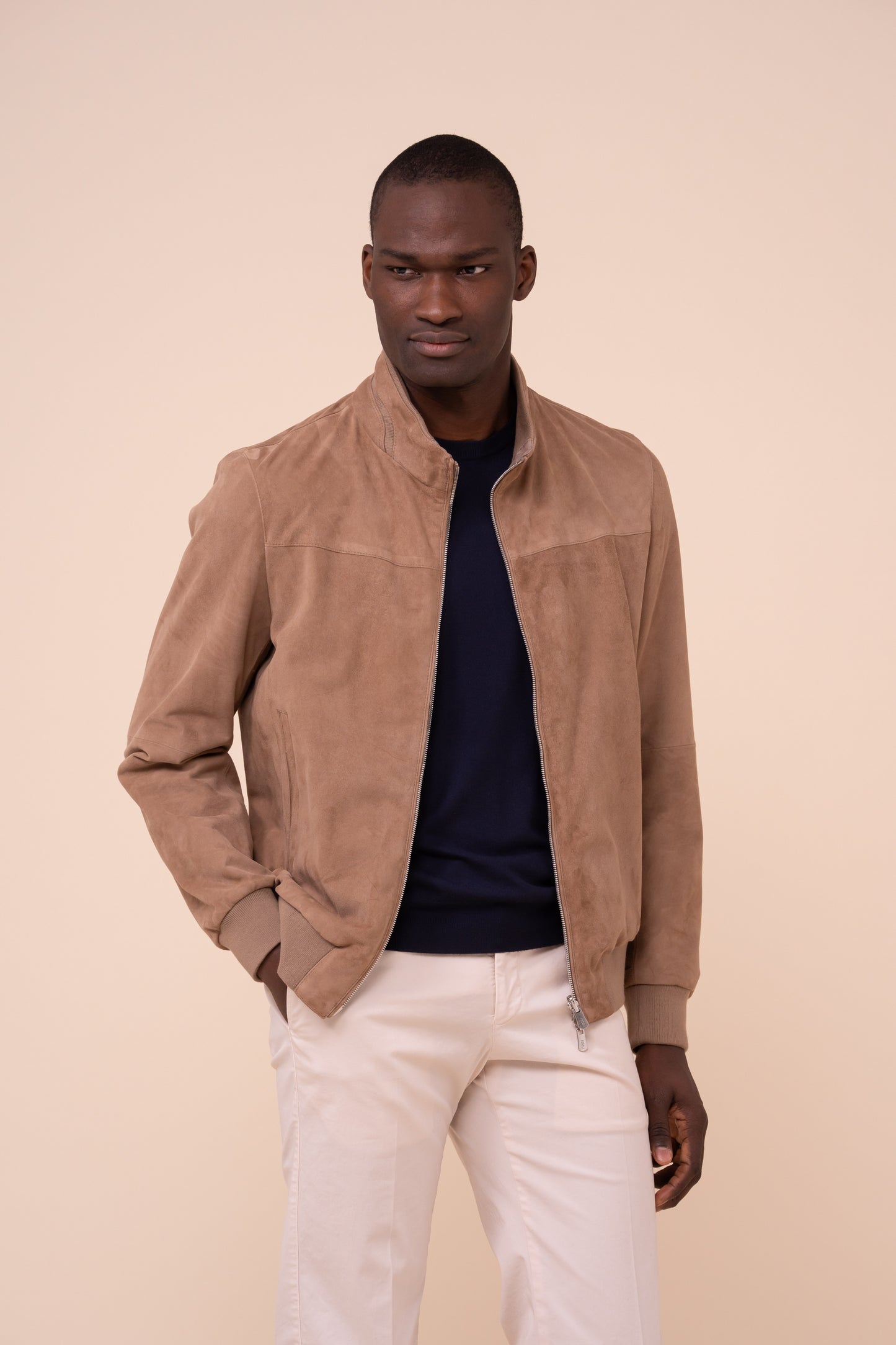 Colorado Suede and Airstop Zipped Jacket - Reversible - DUNES