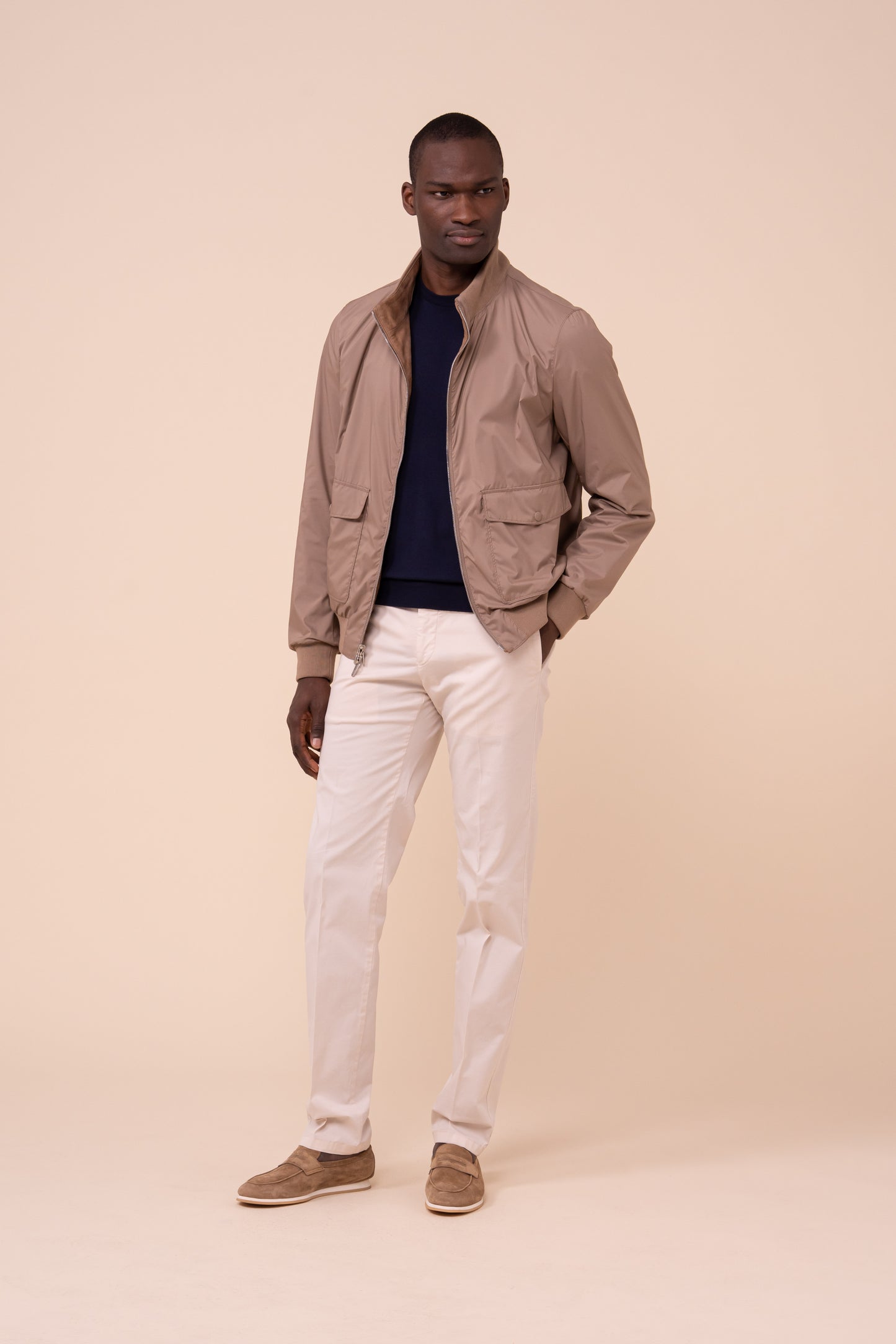 Colorado Suede and Airstop Zipped Jacket - Reversible - DUNES