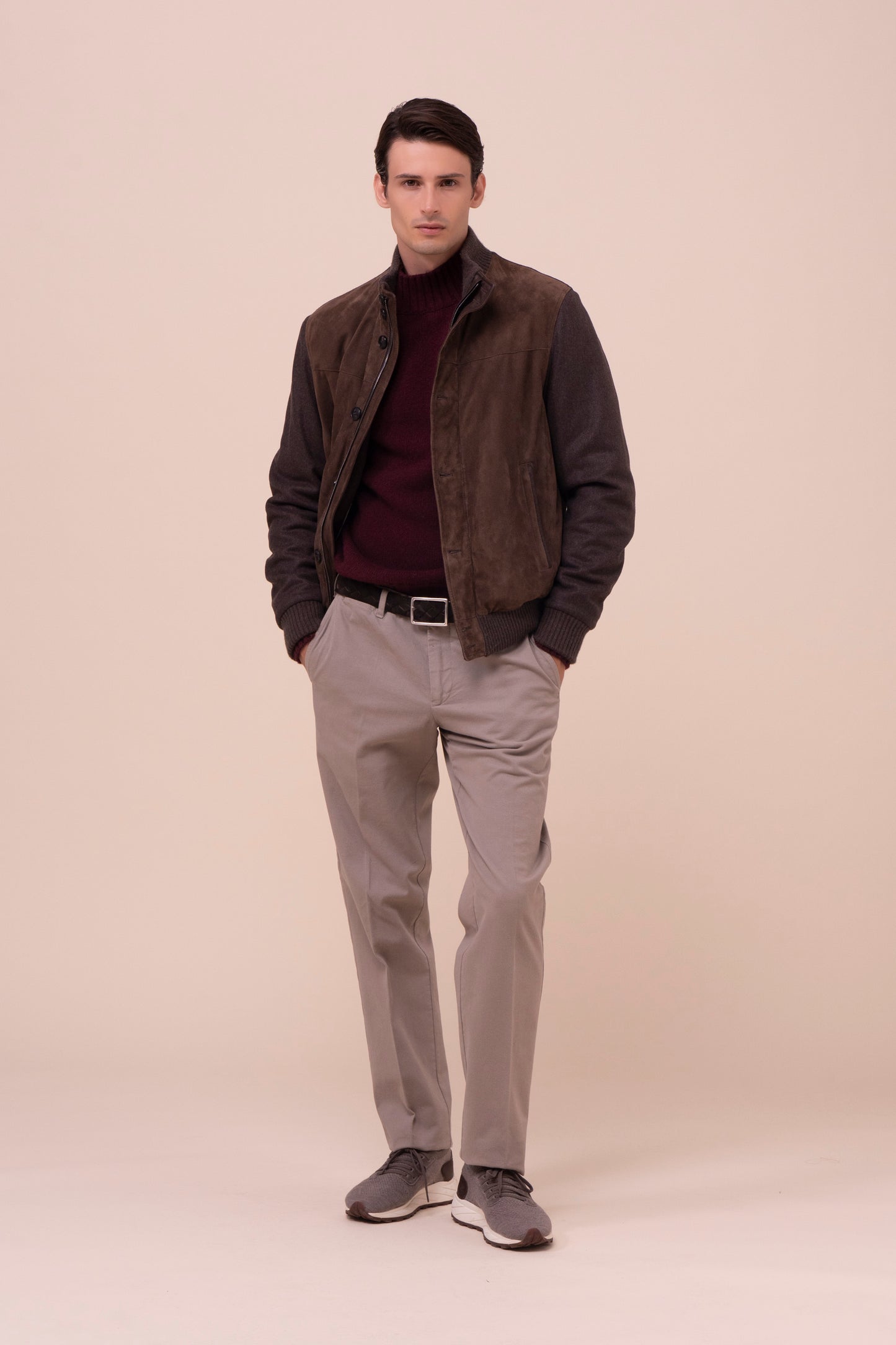 Villard giacca in cashmere e suede - COFFEE