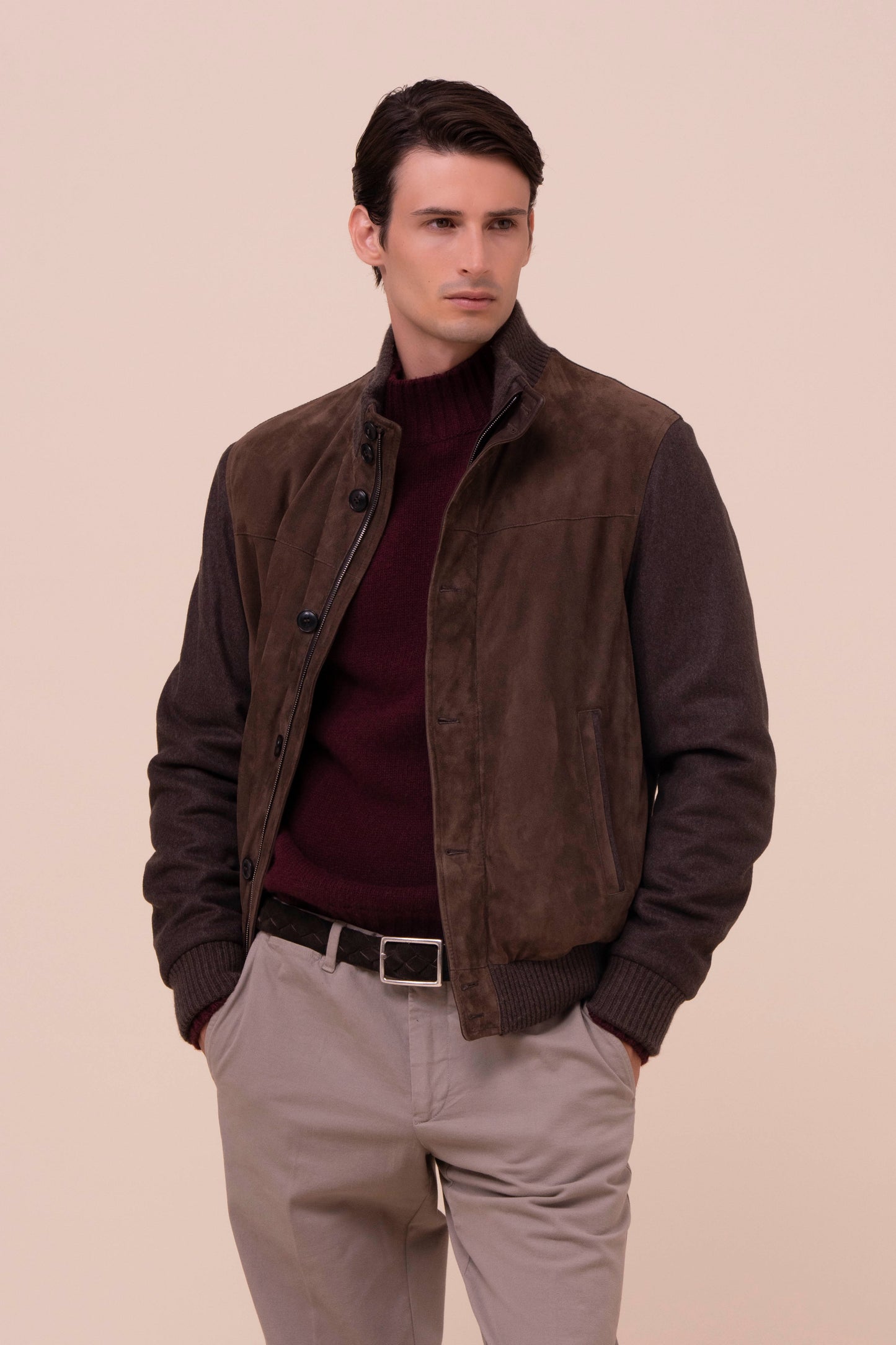 Villard giacca in cashmere e suede - COFFEE