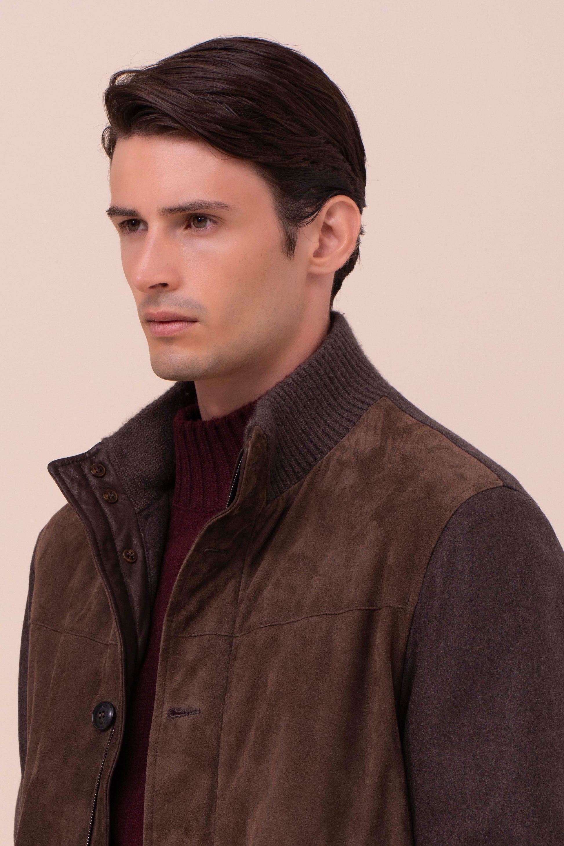 Villard giacca in cashmere e suede - COFFEE