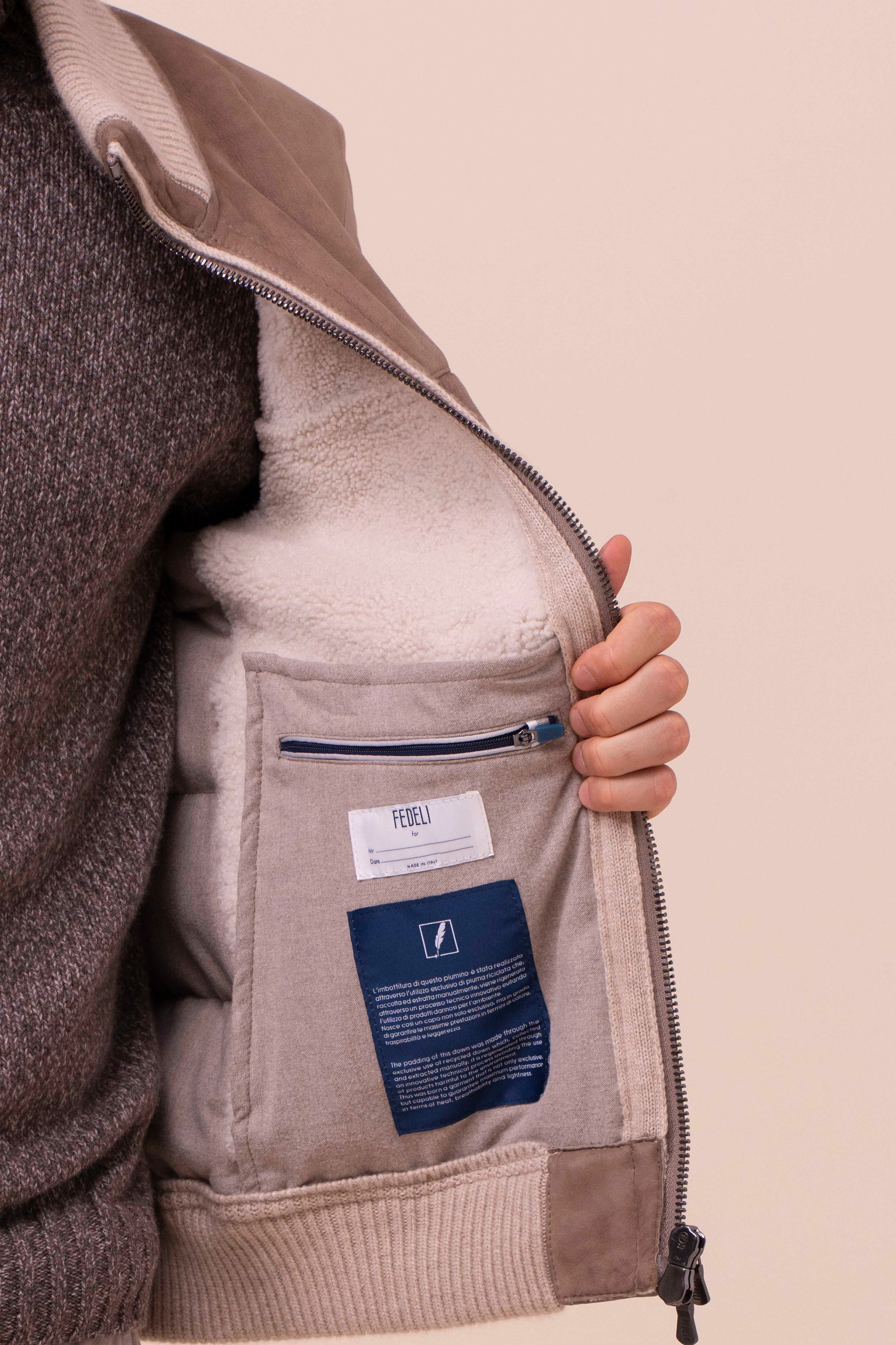 Andorra Shearling and Airstop Down Puffer Bomber - DUNES