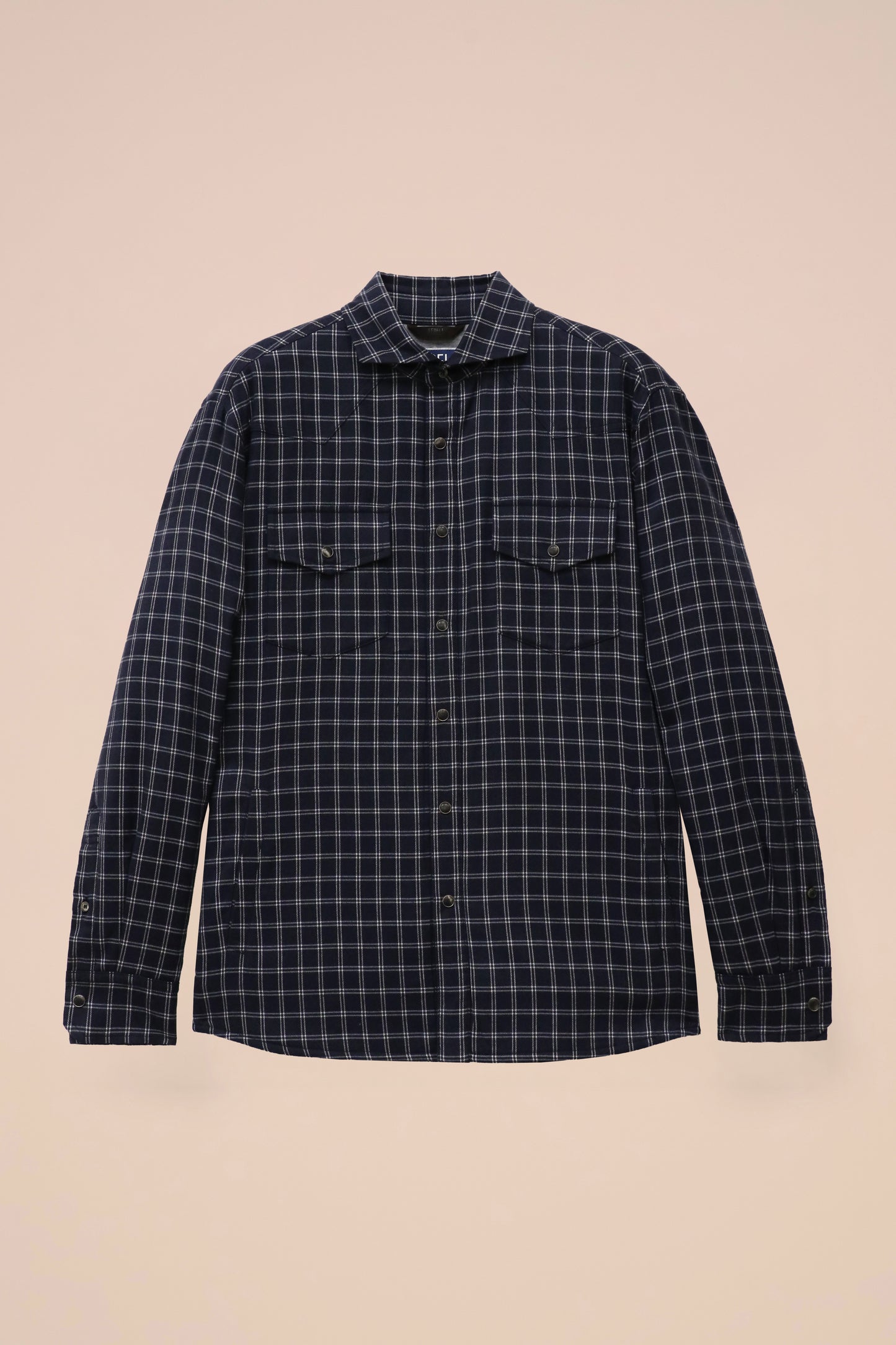 Dylan overshirt in flanella di cotone imbottita con Cashsoftpadding - STORM