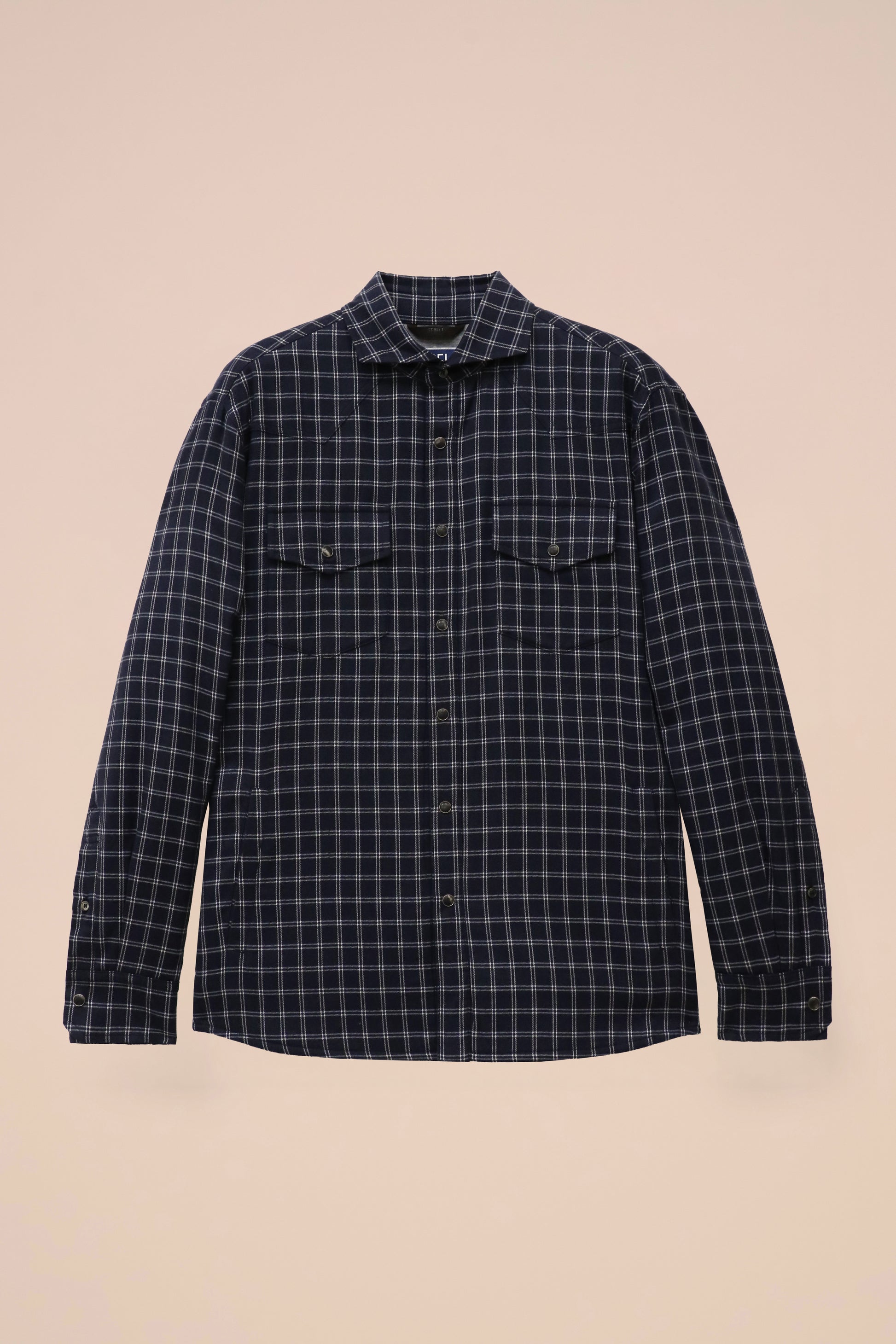 Dylan overshirt in flanella di cotone imbottita con Cashsoftpadding - STORM
