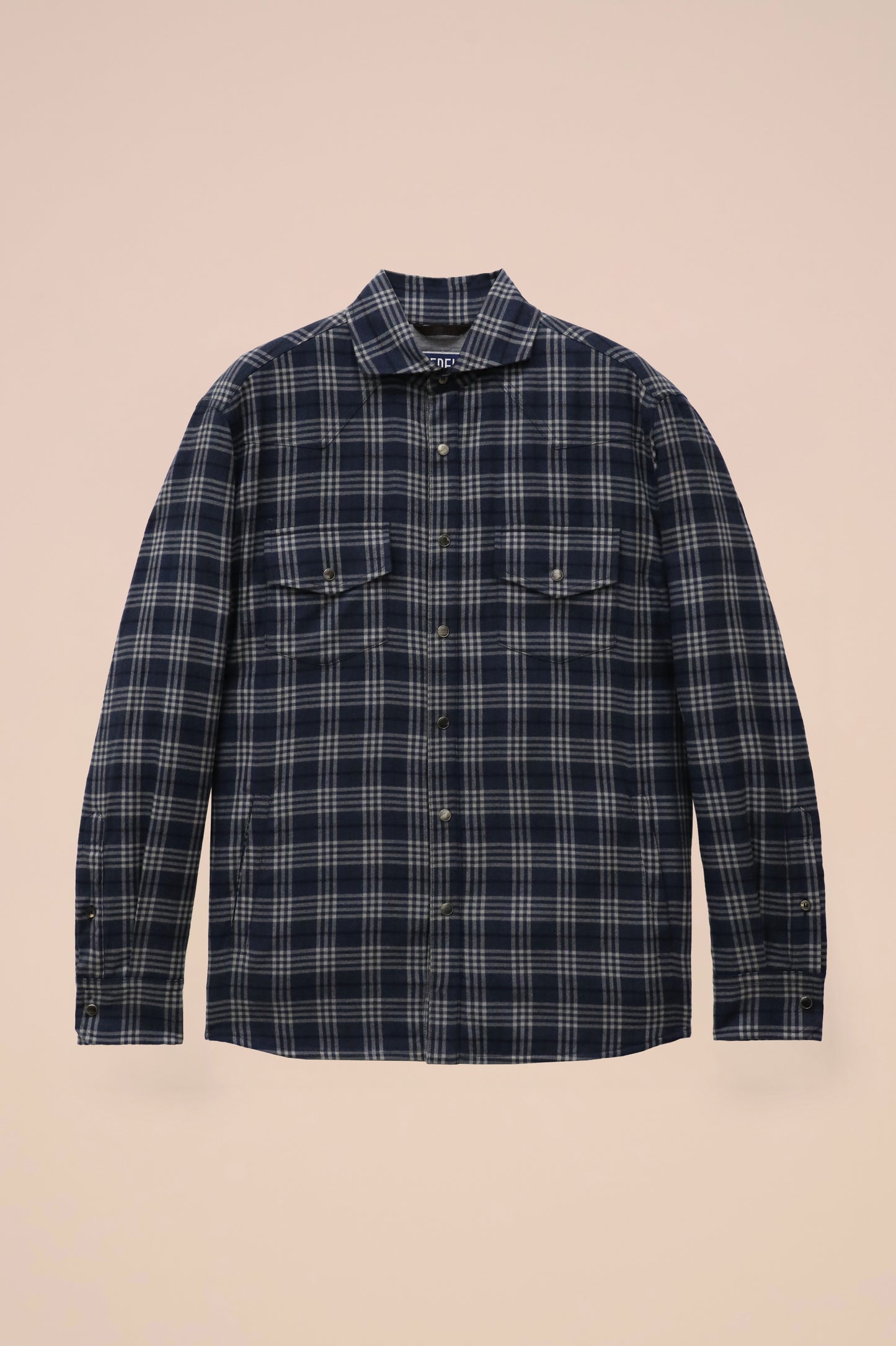 Dylan overshirt in flanella di cotone imbottita con Cashsoftpadding - STORM