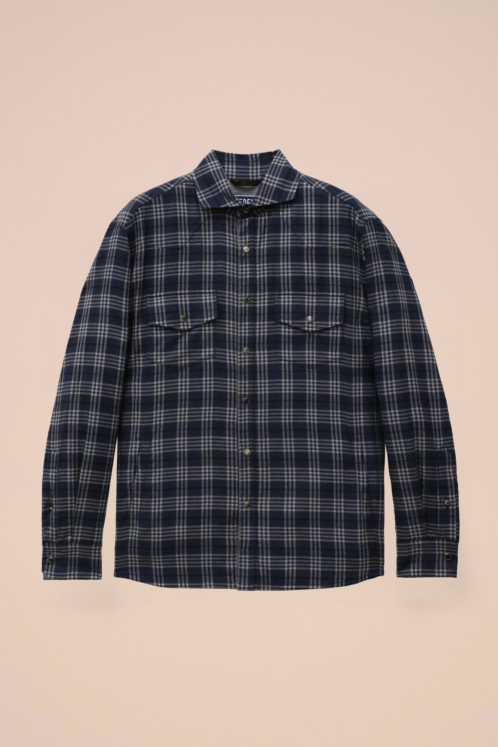 Dylan overshirt in flanella di cotone imbottita con Cashsoftpadding - STORM