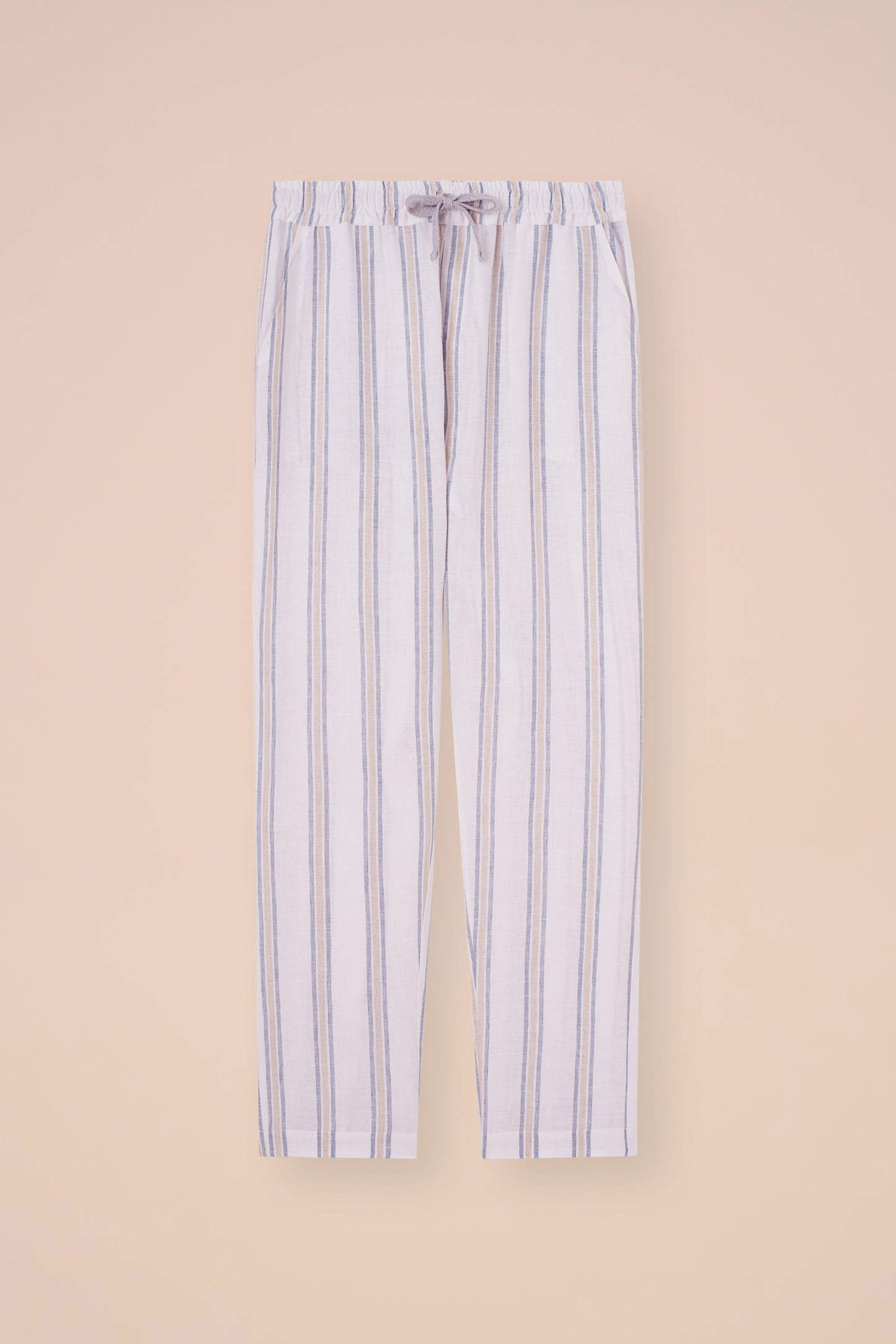 Bonifacio pantaloni a righe in lino Miami - WHITE