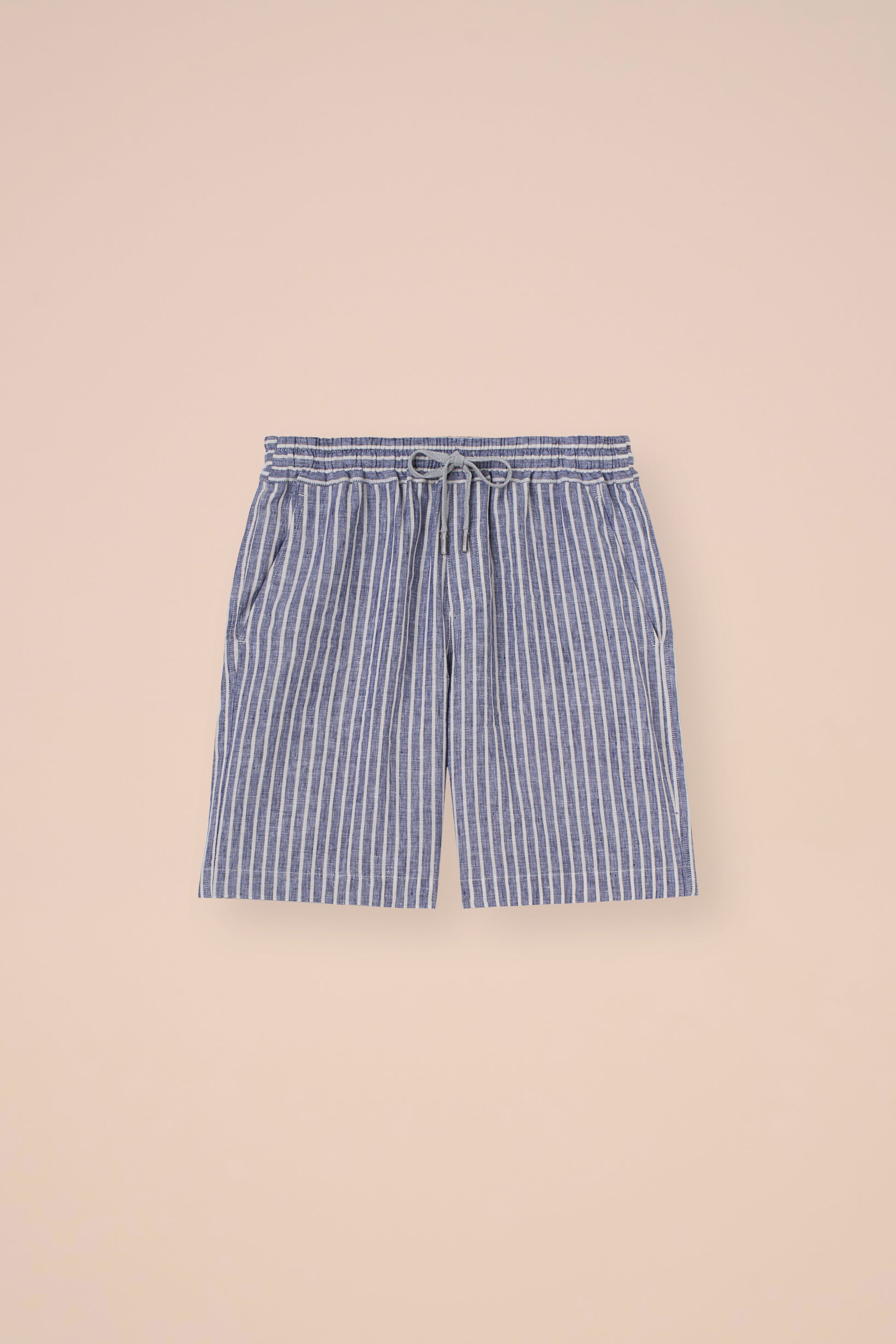 Alfa Linen Striped Shorts - SIENNA