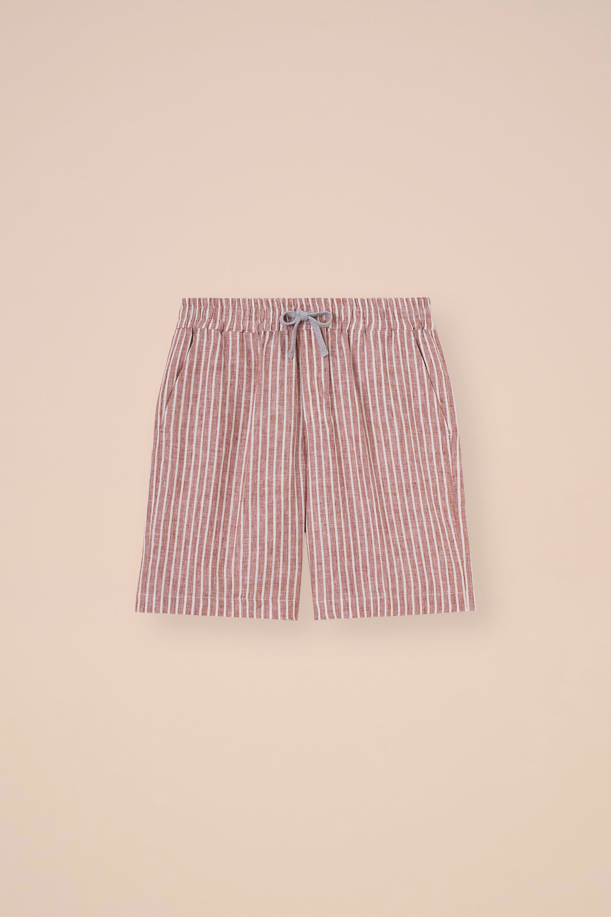 Alfa Linen Striped Shorts - SIENNA