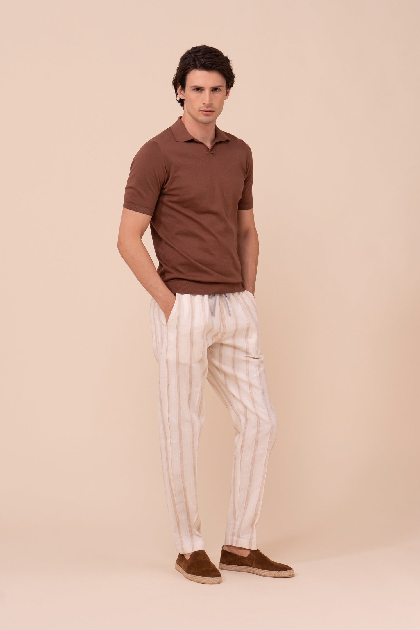 Bonifacio pantaloni a righe in lino - LINEN