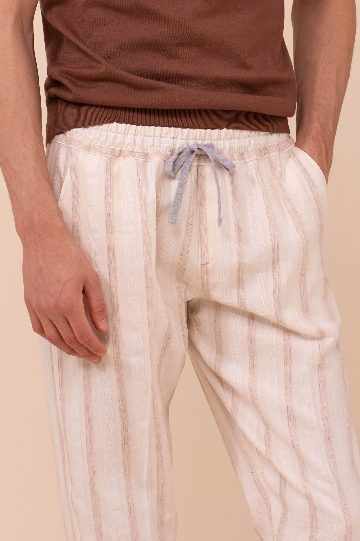 Bonifacio pantaloni a righe in lino - LINEN