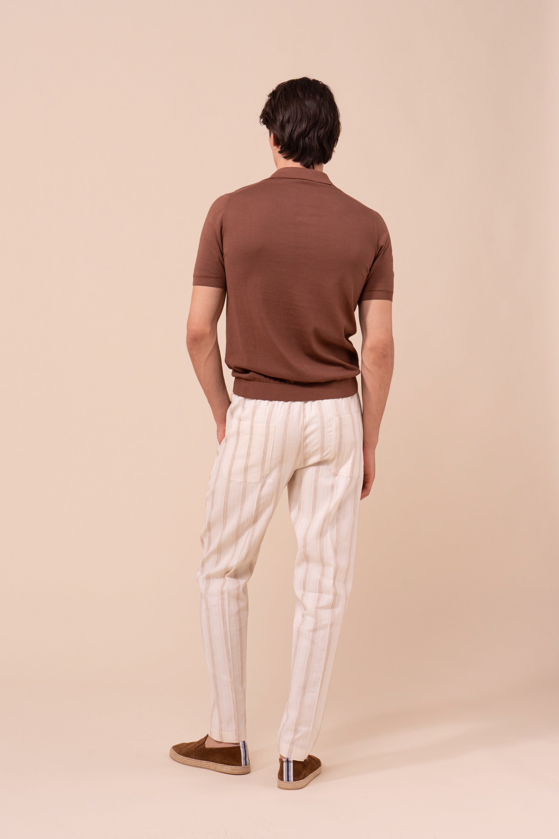 Bonifacio pantaloni a righe in lino - LINEN