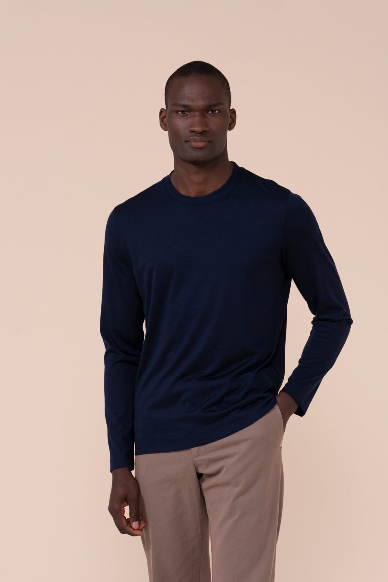 Extreme Jersey Wool Long Sleeve T-Shirt - MIDNIGHTBLUE