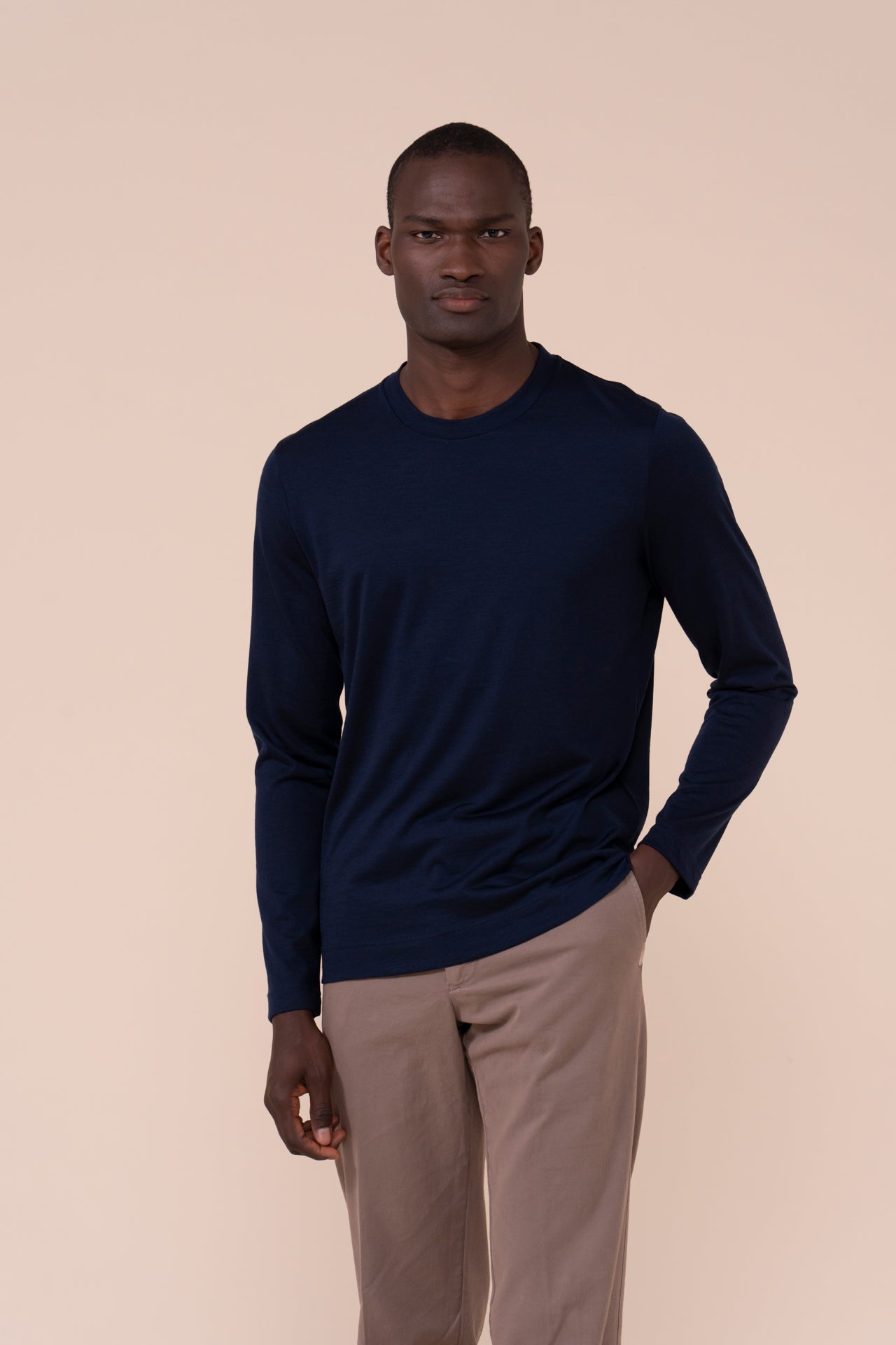 Extreme Jersey Wool Long Sleeve T-Shirt - MIDNIGHTBLUE
