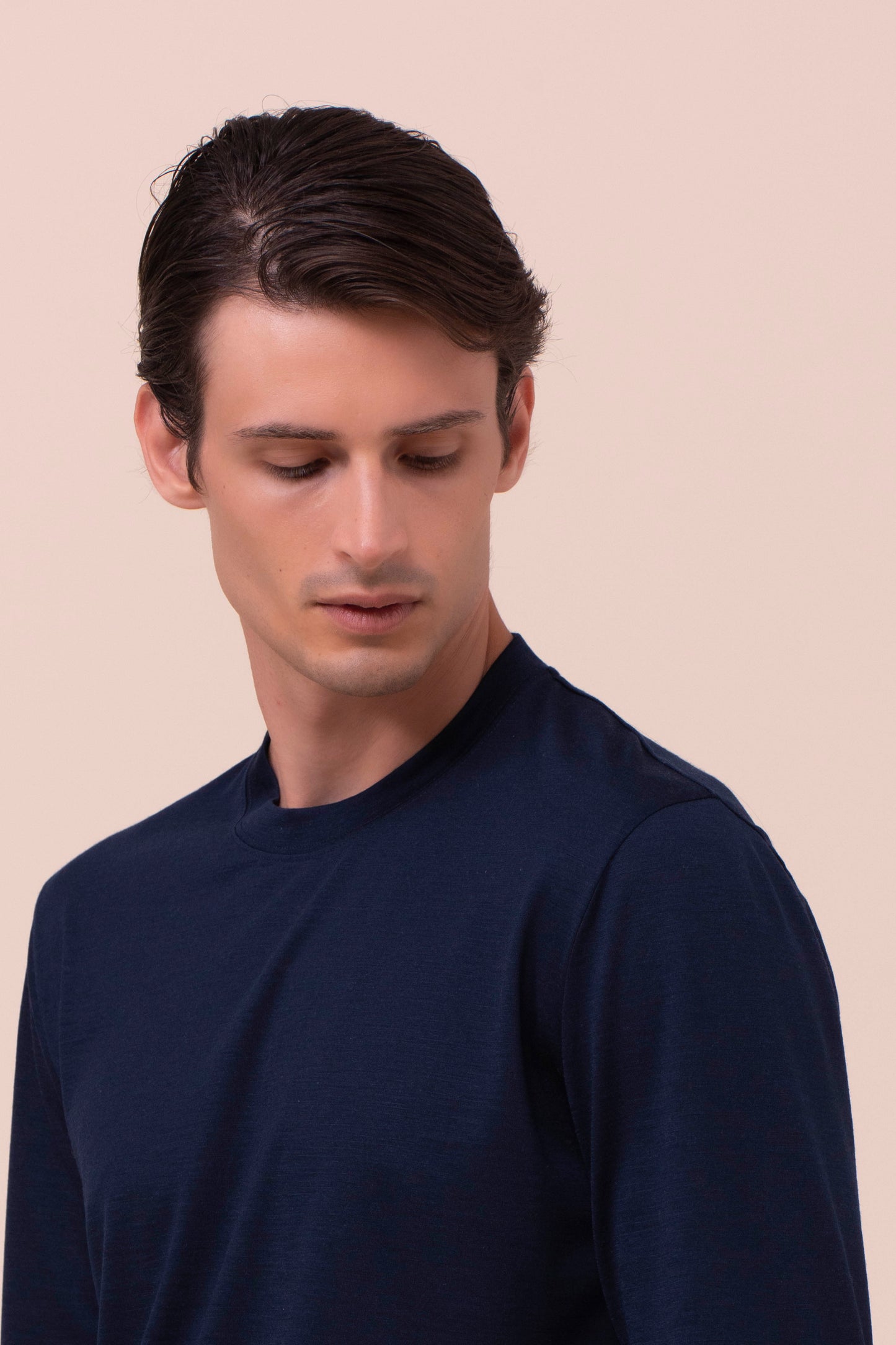 Extreme T-shirt a maniche lunghe in lana jersey - MIDNIGHTBLUE
