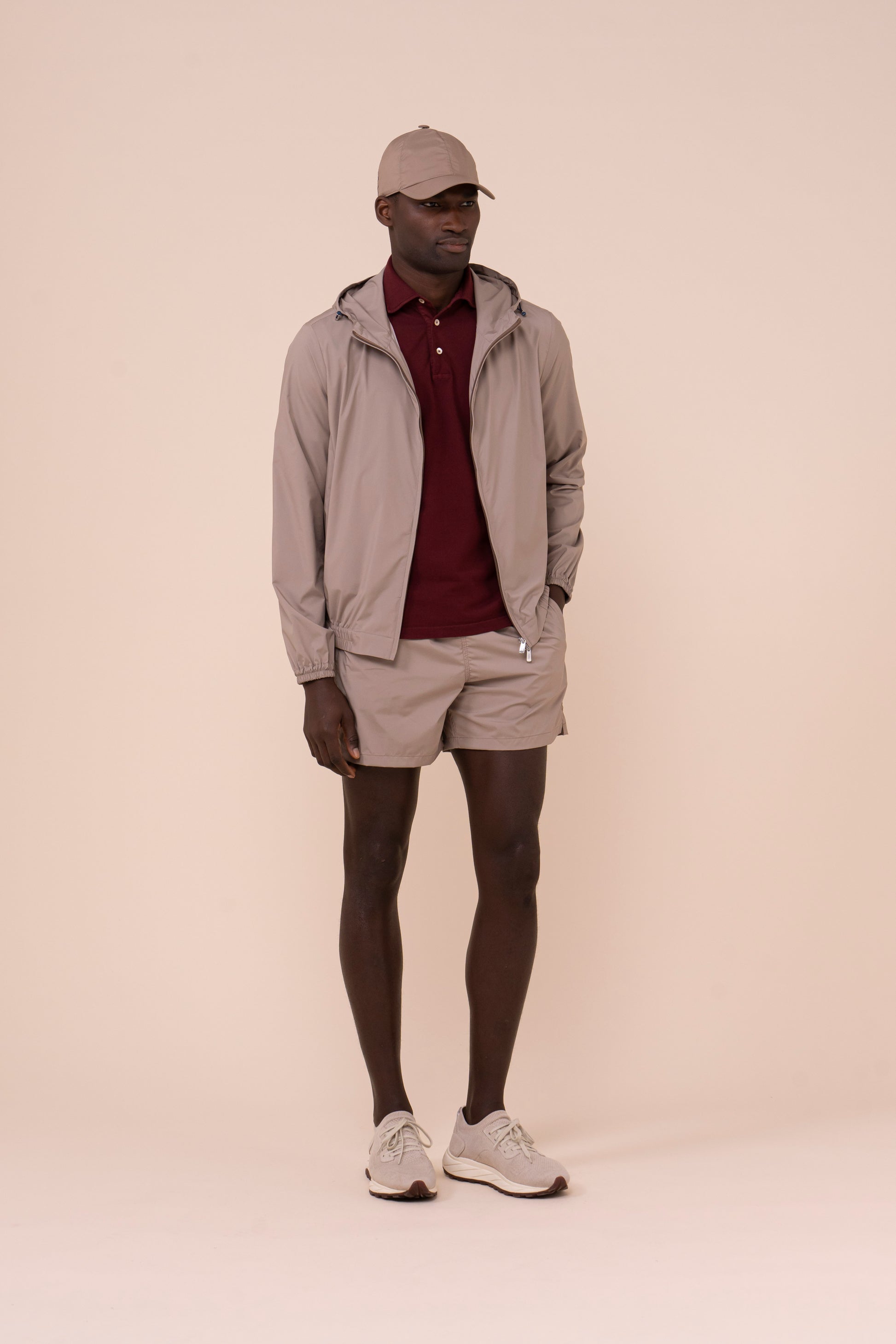 Zoom K-way in Airstop con cappuccio - DARKKHAKI